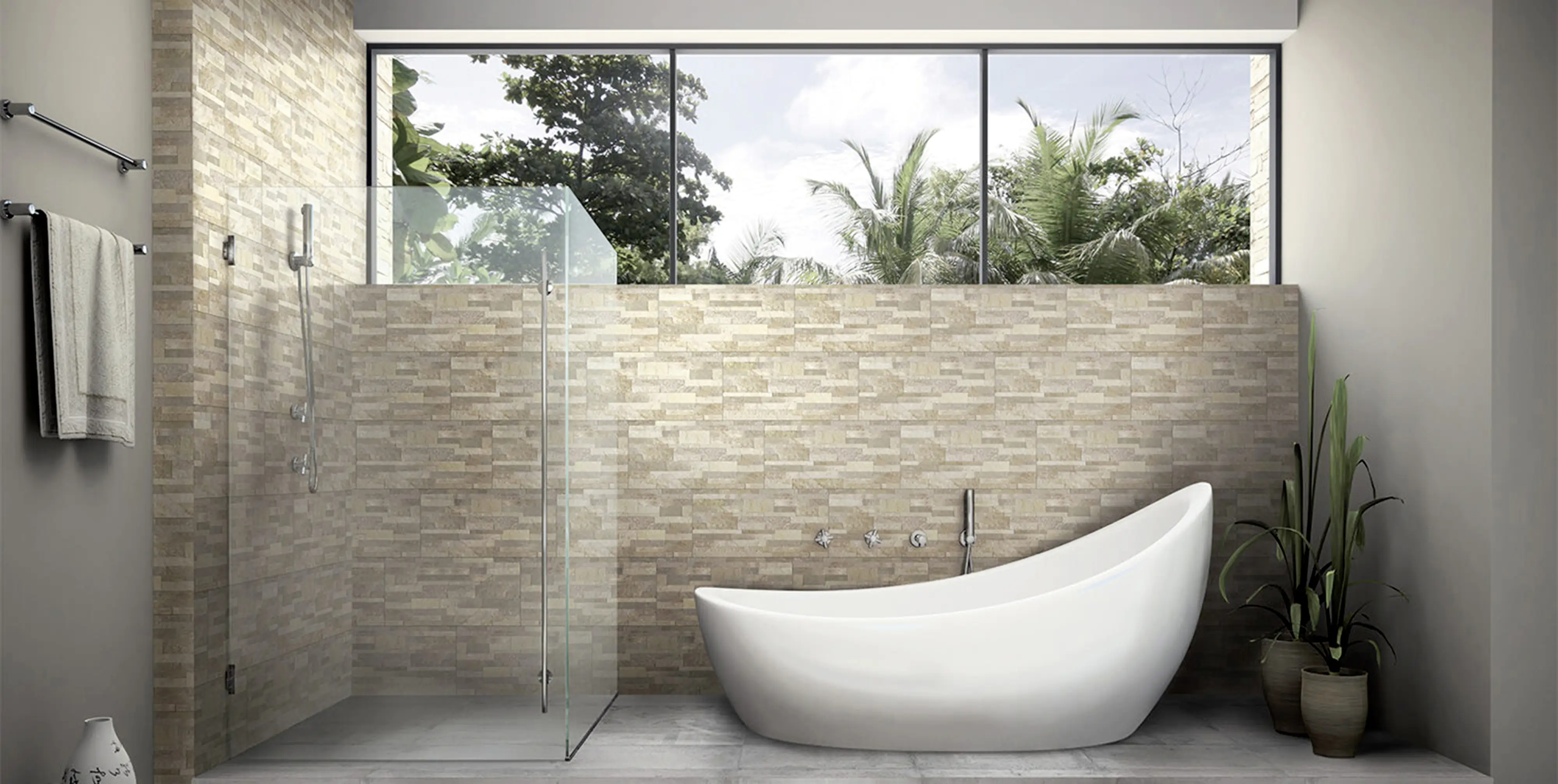 Bodenfliese Feinsteinzeug Cappuccino 31 x 62 cm beige