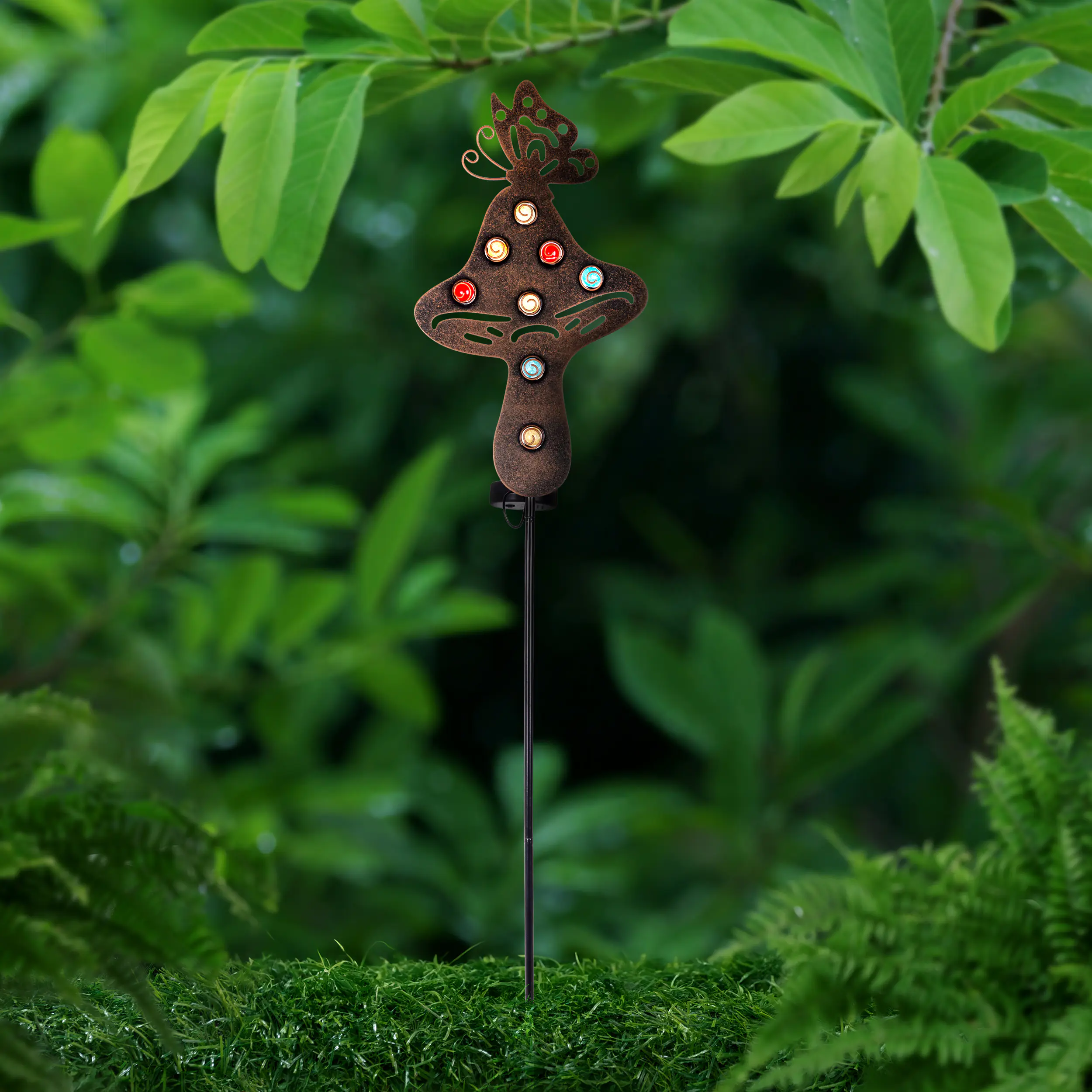 Light & More LED Solarleuchte Pilz schwarz