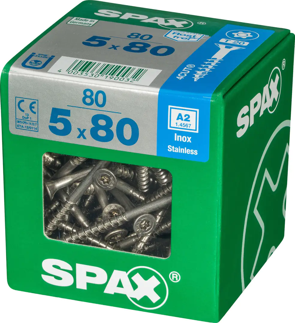 Spax Universalschrauben 5.0 x 80 mm TX 20 - 80 Stk.