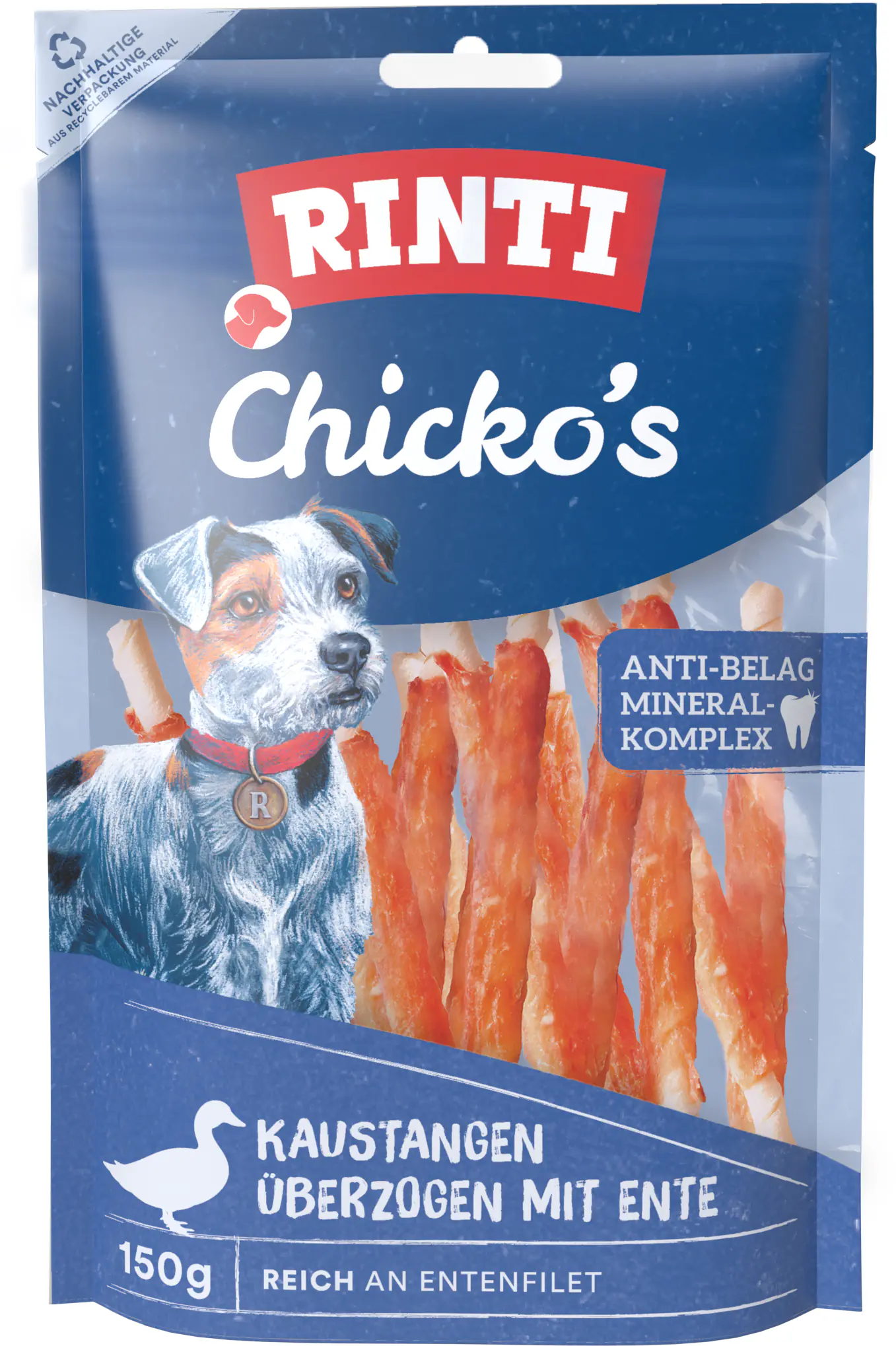Rinti Chicko Hundesnack Kaustange klein Ente 150g