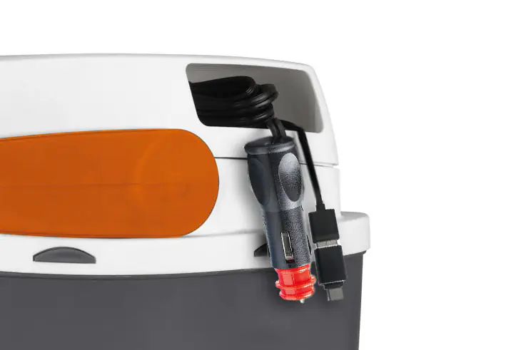 Zorn Kühlbox elektrische ZA24 12V & USB Anschluss grau/weiß/orange 21,9 L