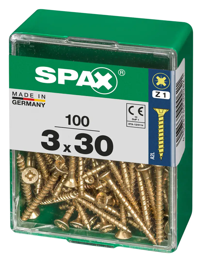 Spax Universalschrauben 3.0 x 30 mm PZ 1 - 100 Stk. Spax Universalschrauben 3.0 x 30 mm PZ 1 - 100 Stk.