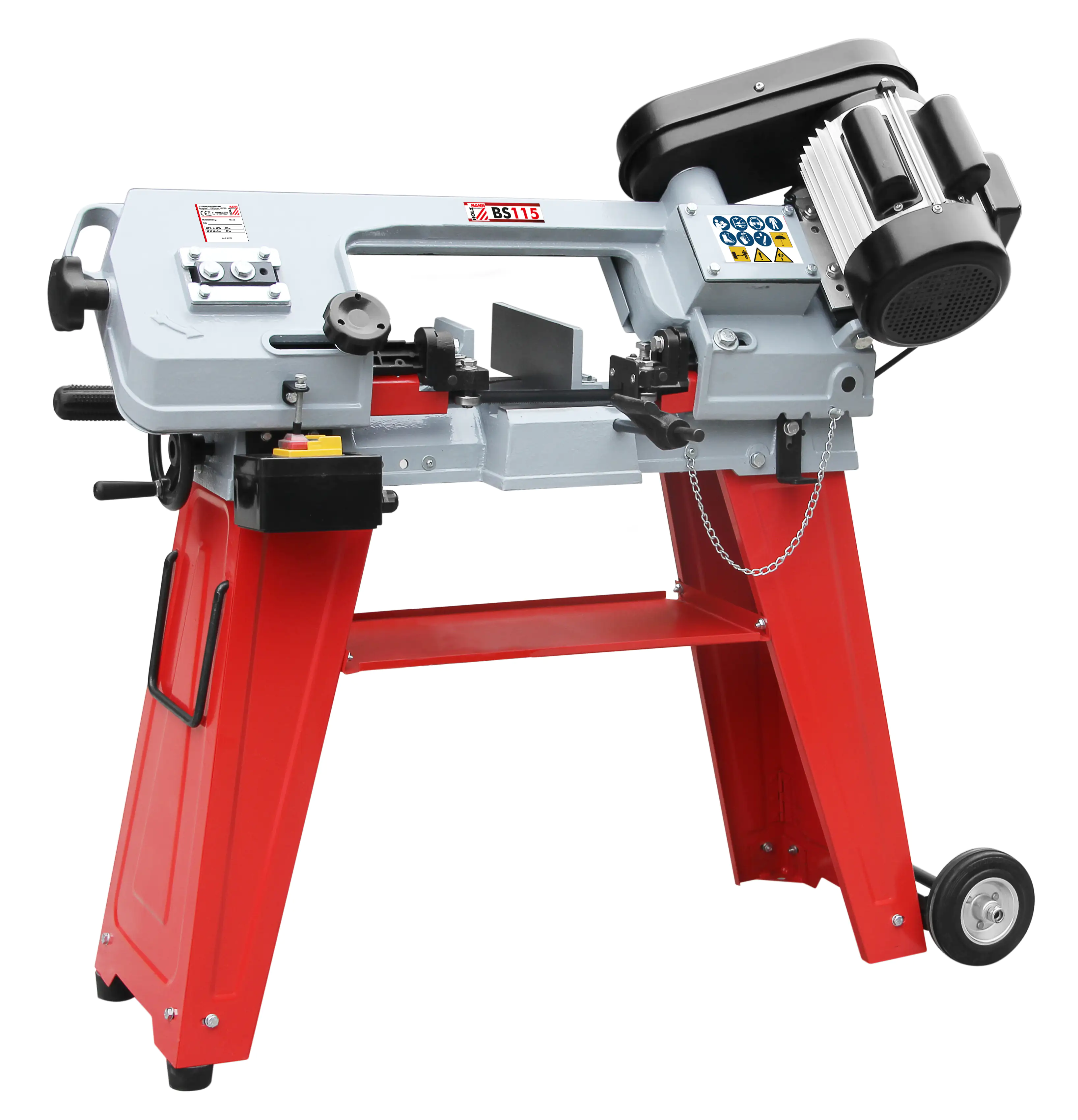 9120058372810 Holzmann Metallbandsäge BS115_230V integrierte Fahreinrichtung