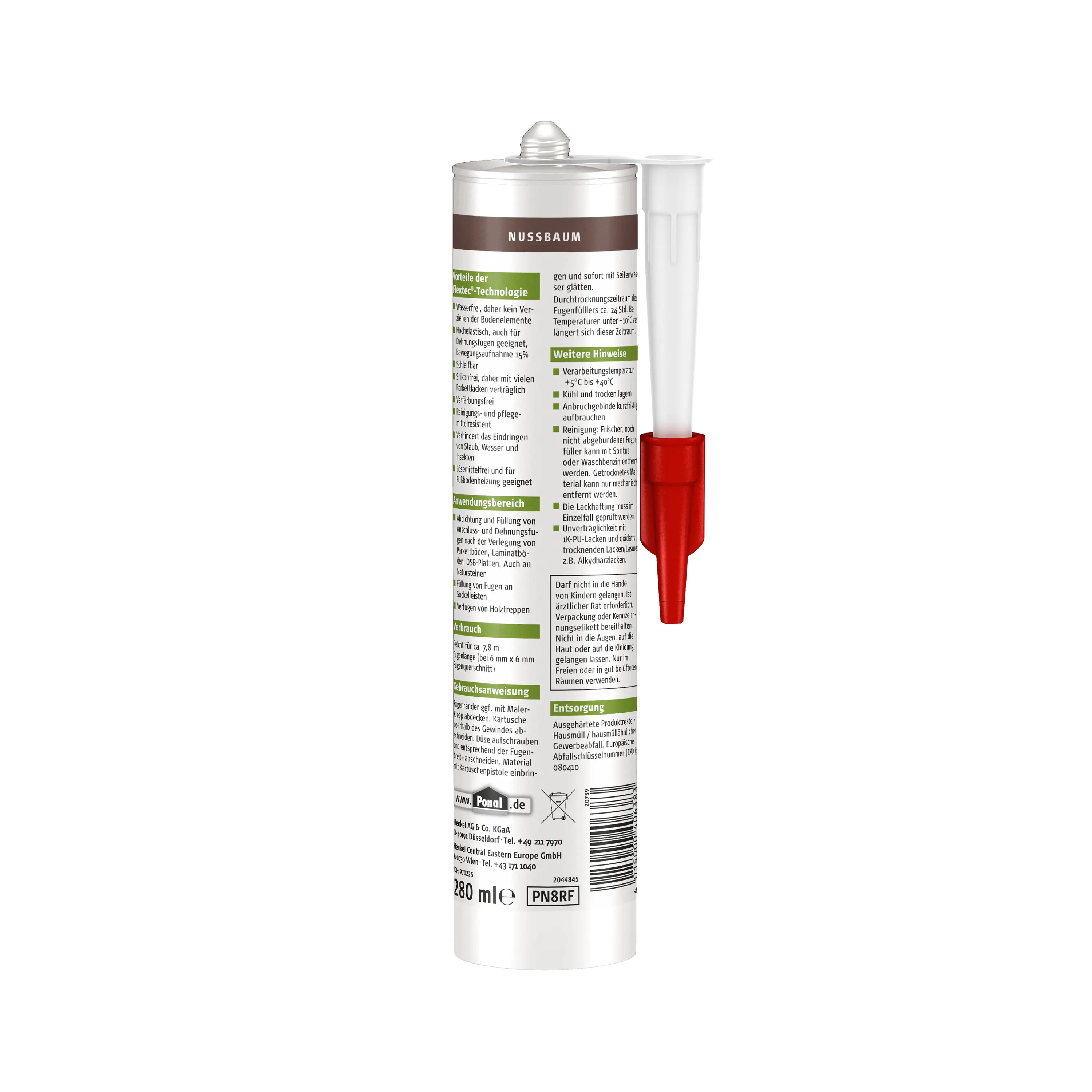 Ponal Fugenfüller Parkett & Laminat 280 ml Kartusche, Nussbaum