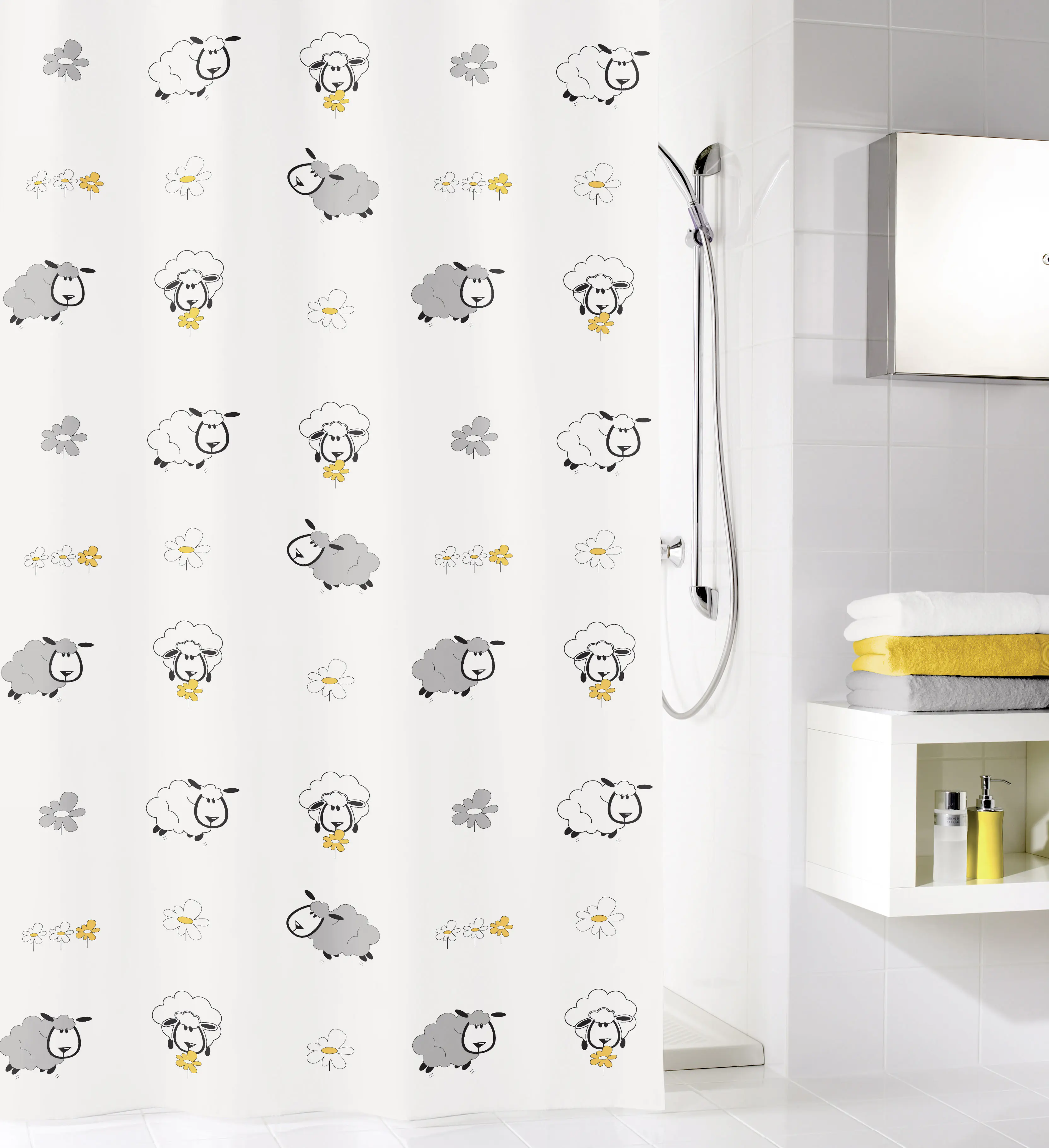 Kleine Wolke Duschvorhang Sheep multicolor 180 x 200 cm