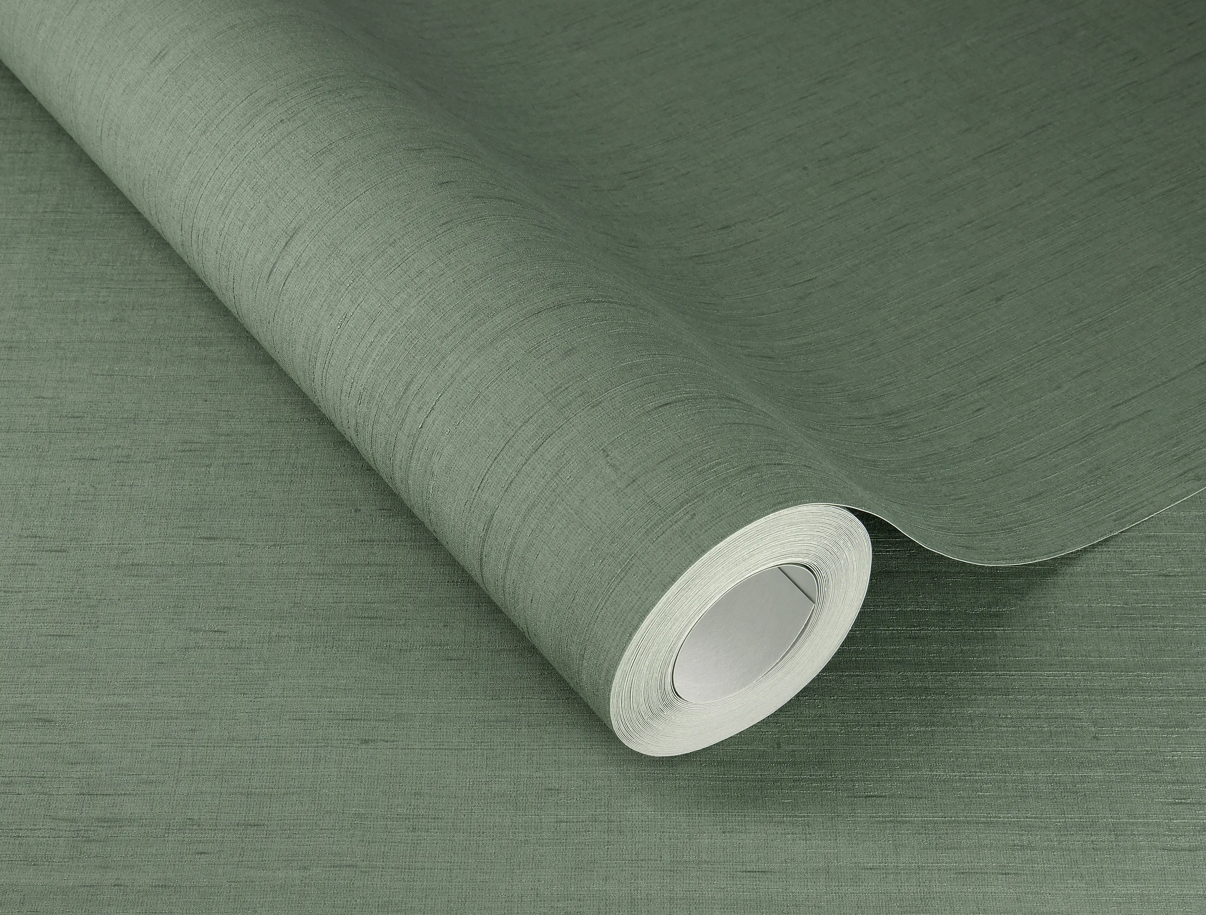 Rasch Vliestapete 746143 Grün-Moosgrün Uni 10,05 m x 0,53 m