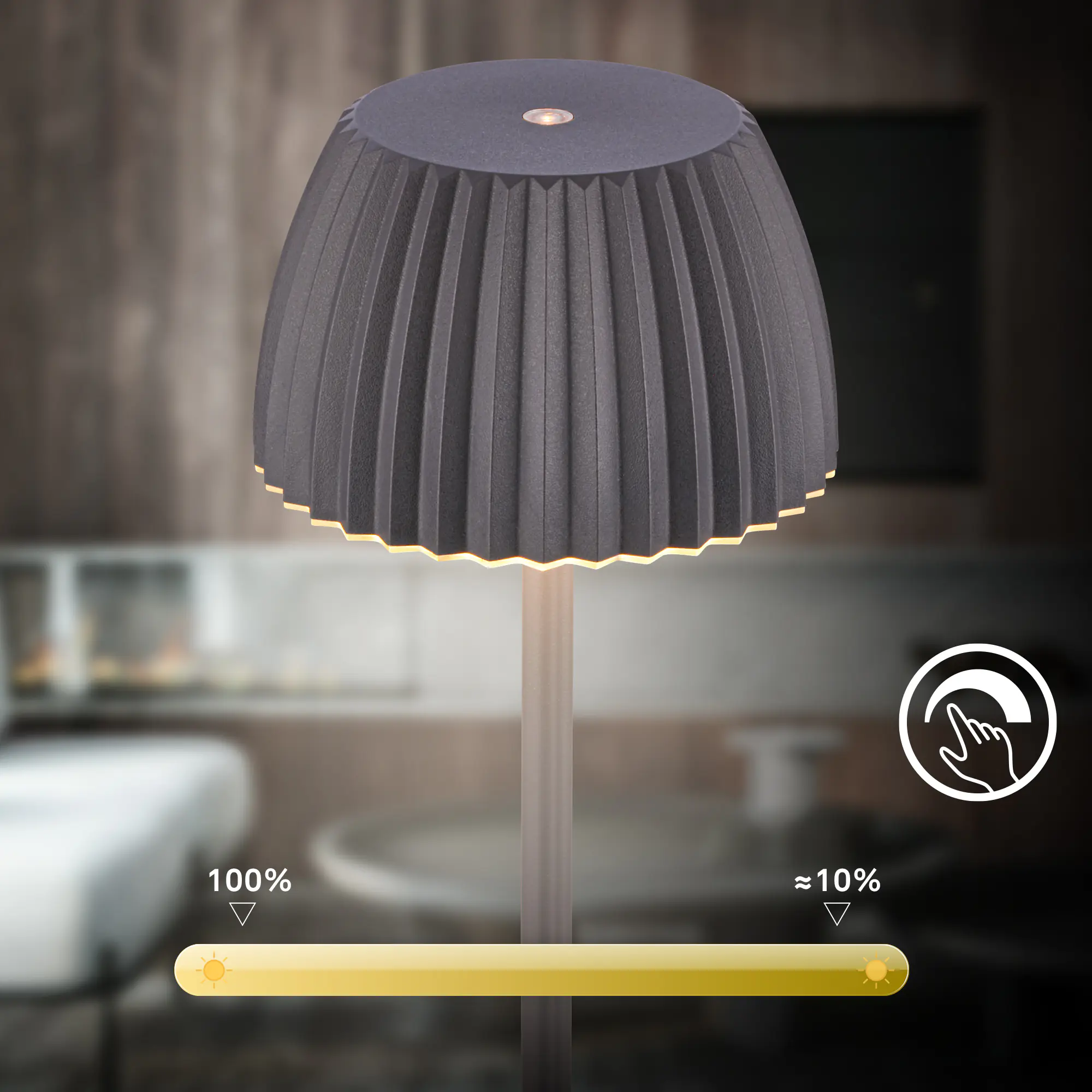 Briloner LED-Stehleuchte Riffle mit Akku anthrazit dimmbar