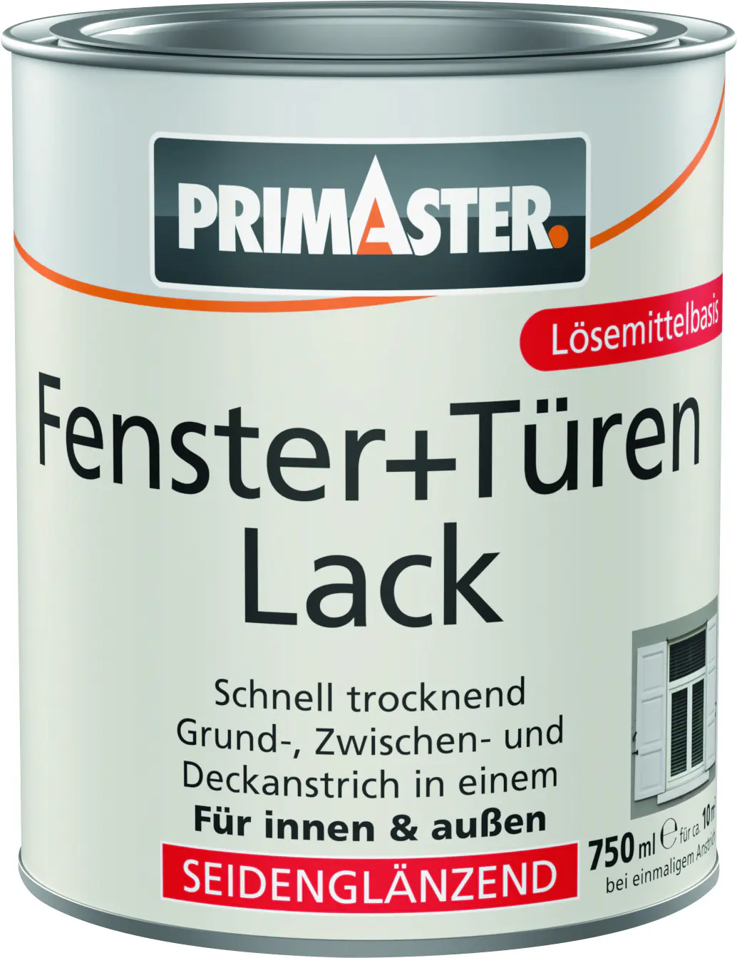 Primaster Fenster + Türenlack 750 ml weiß seidenmatt
