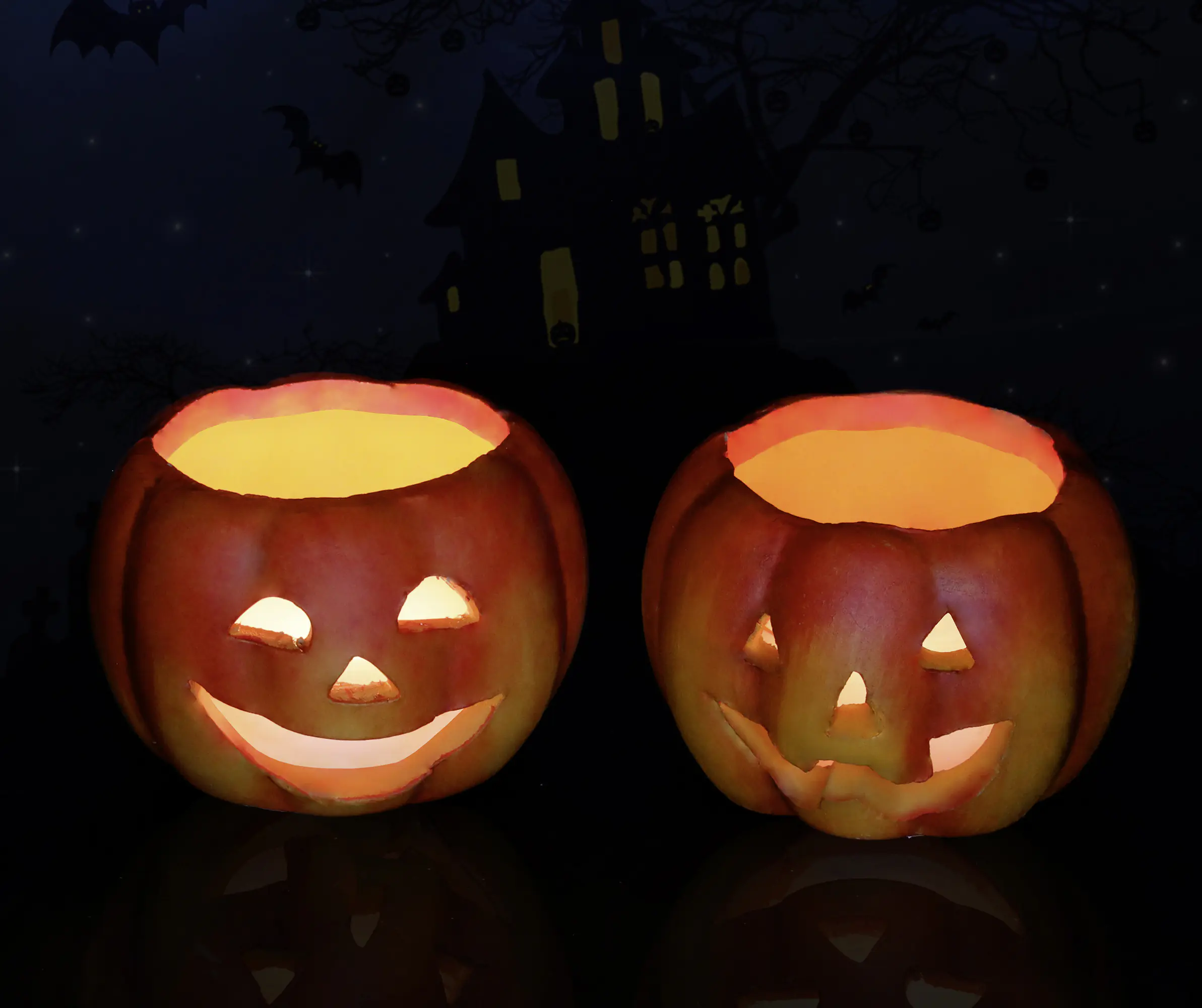 Kürbiswindlicht orange aus Keramik Ø 5 cm