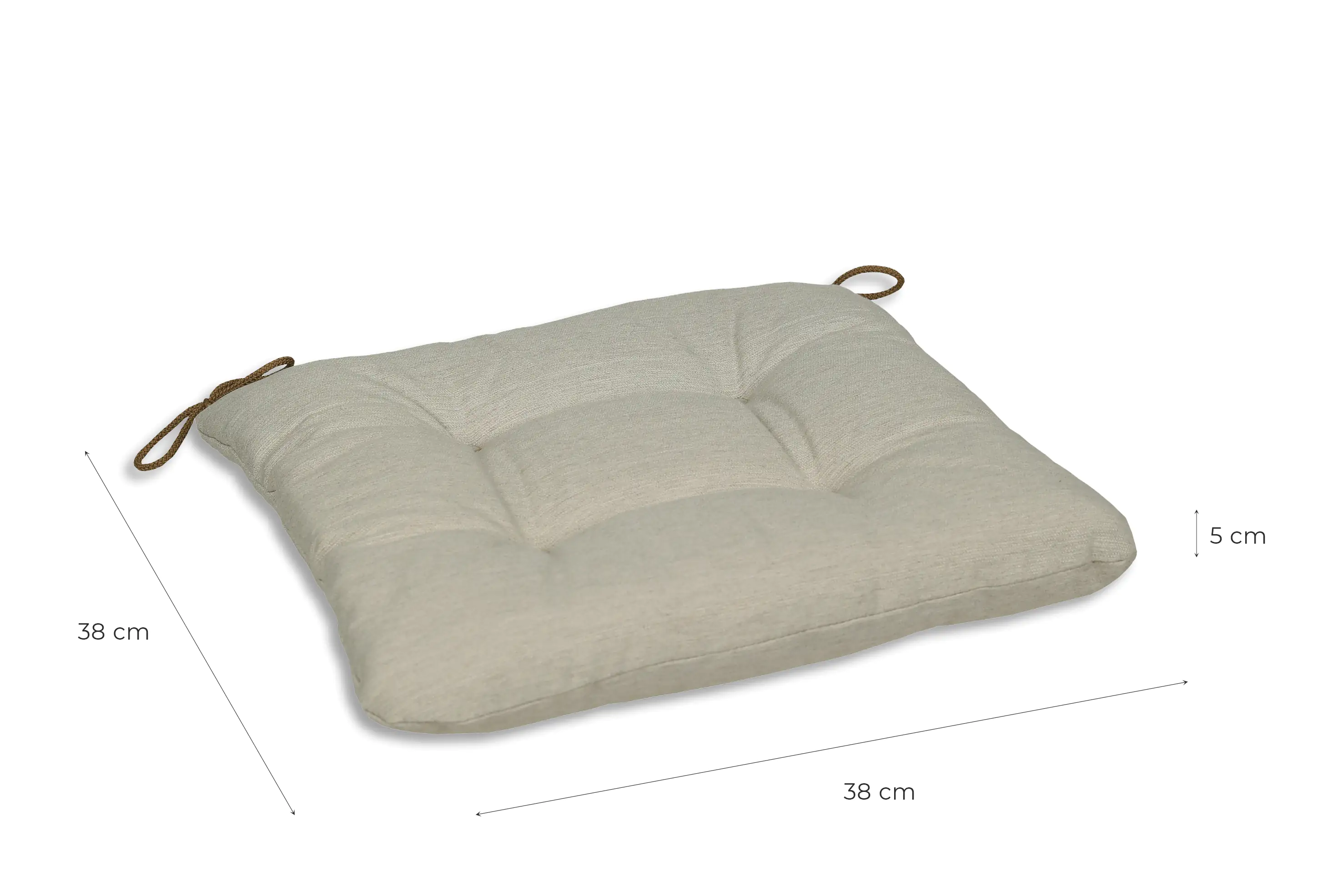 GO-DE Sitzkissen Carina 38 cm x 38 cm x 5 cm, beige