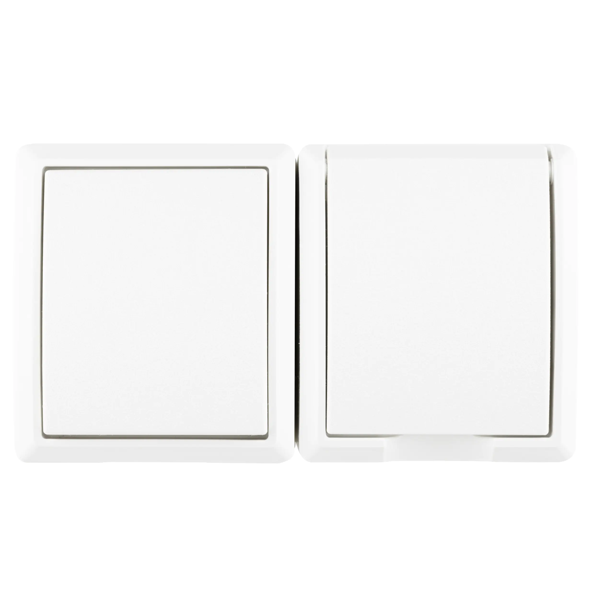 REV Aus-Wechselschalter Steckdose Aufputz AquaForm, weiß, 2-fach, waagerecht