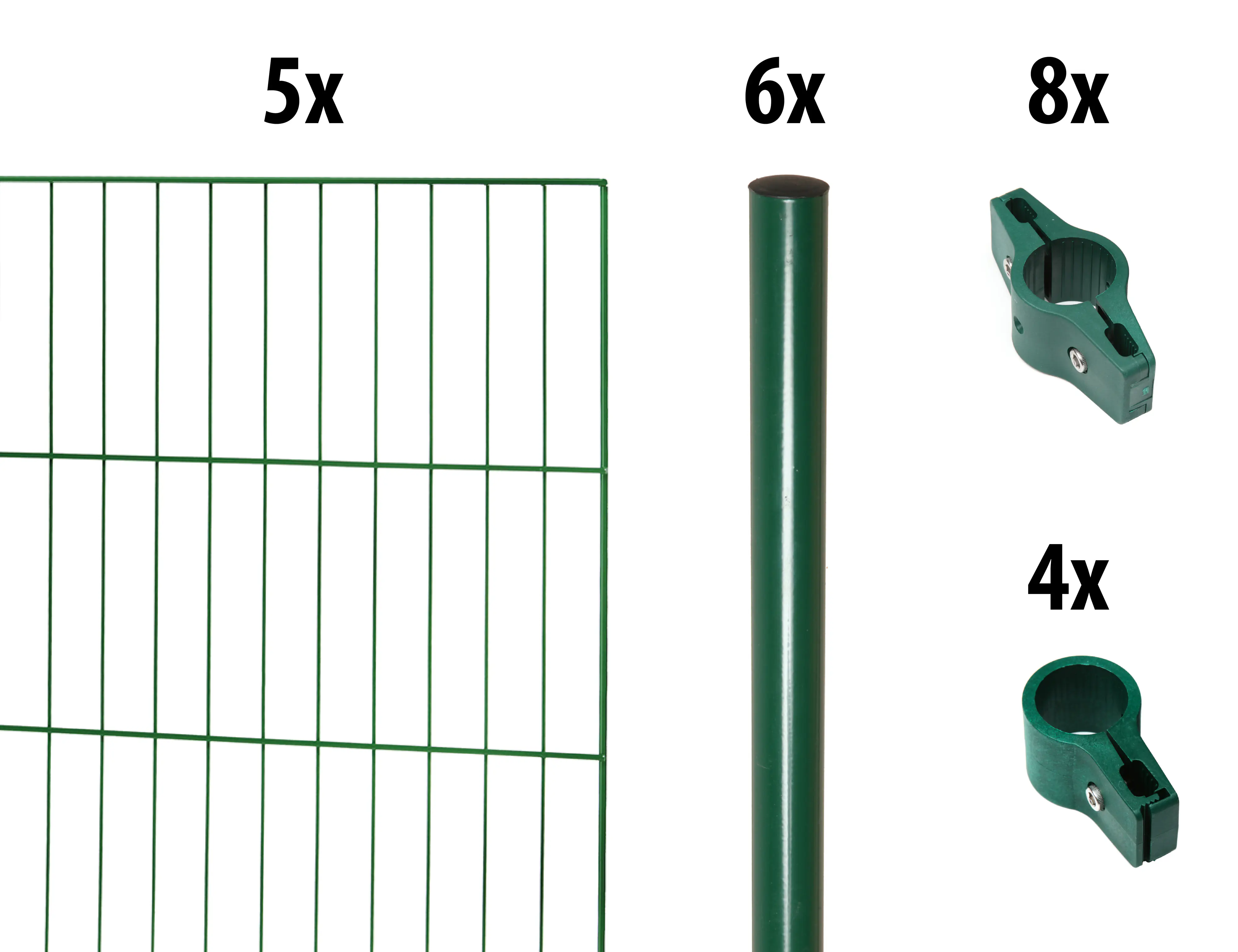 Floraworld Einstabmatten-Zaun Set Classic 10 m 200 x 75 cm inkl. 6 Pfosten 125 x 0,34 cm moosgrün