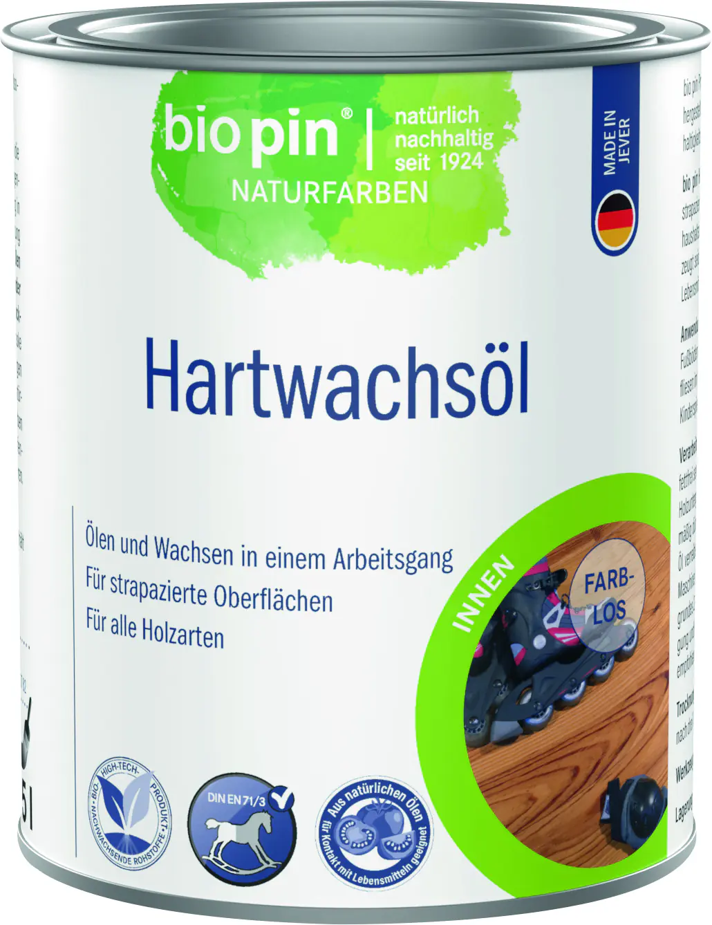 Biopin Naturfarben Hartwachsöl 750 ml farblos