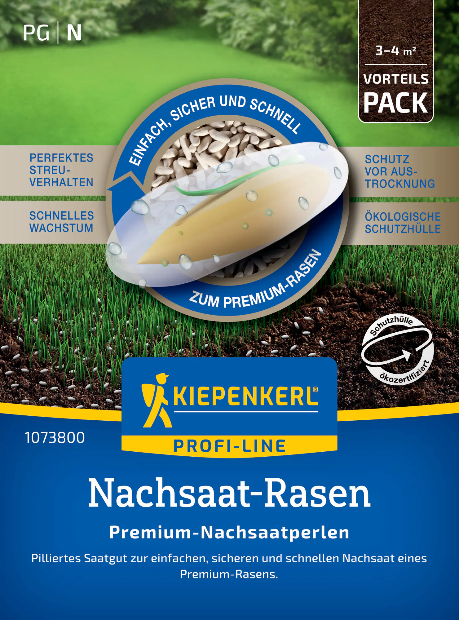 Kiepenkerl Profi-Line Rasensamen Nachsaat-Rasen Premium-Nachsaatperlen für ca. 3 - 4 m²