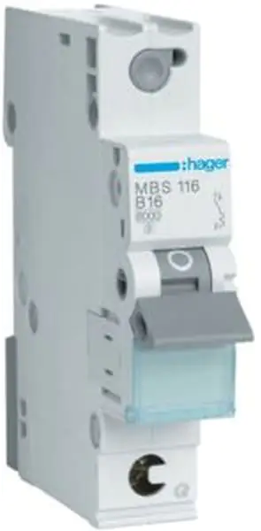 Hager Leitungsschutzschalter B 16A 1-polig MBS116 QuickConnect