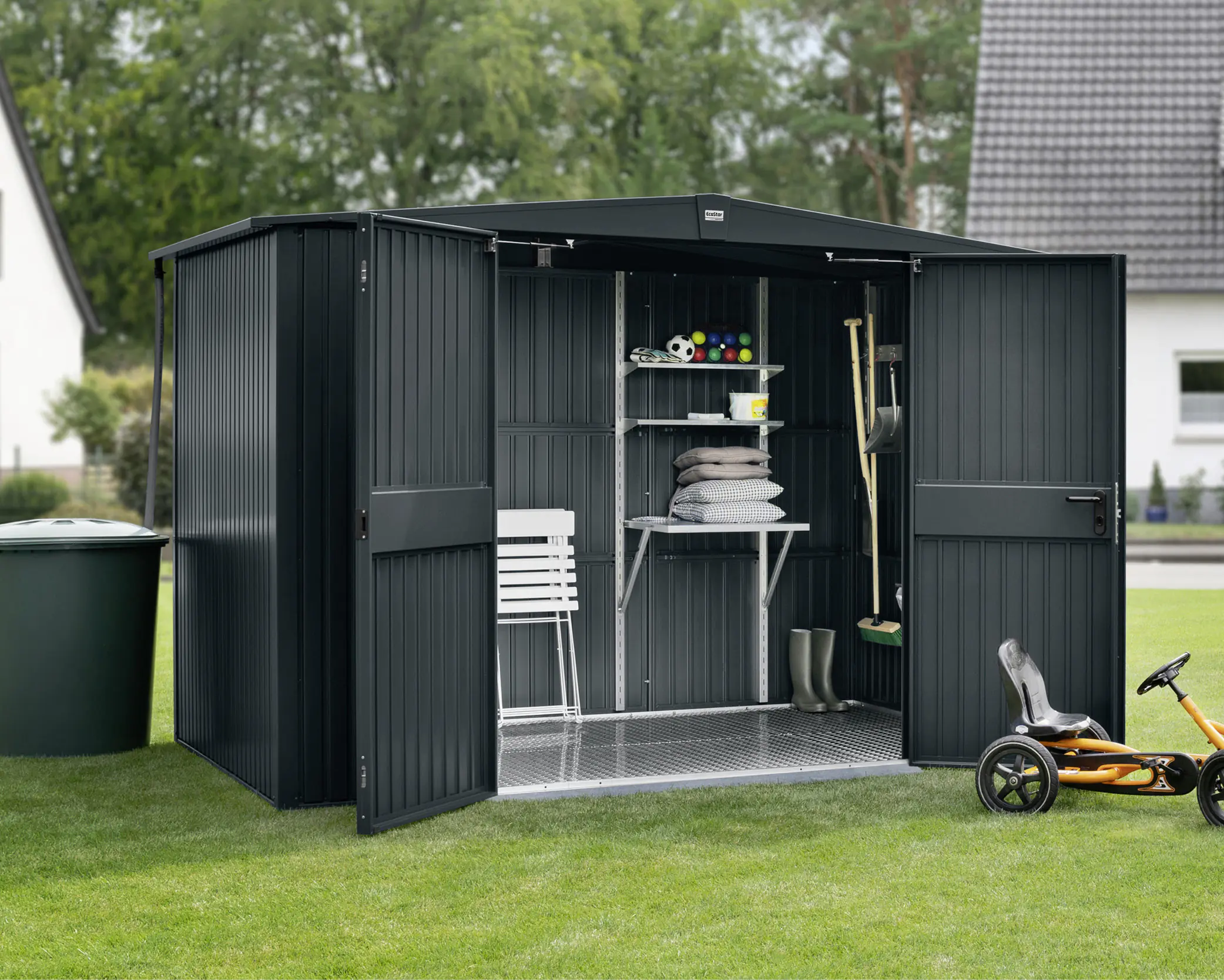 EcoStar Gerätehaus Trend-S Typ 3 323,6 x 247,7 x 219,4 cm anthrazitgrau