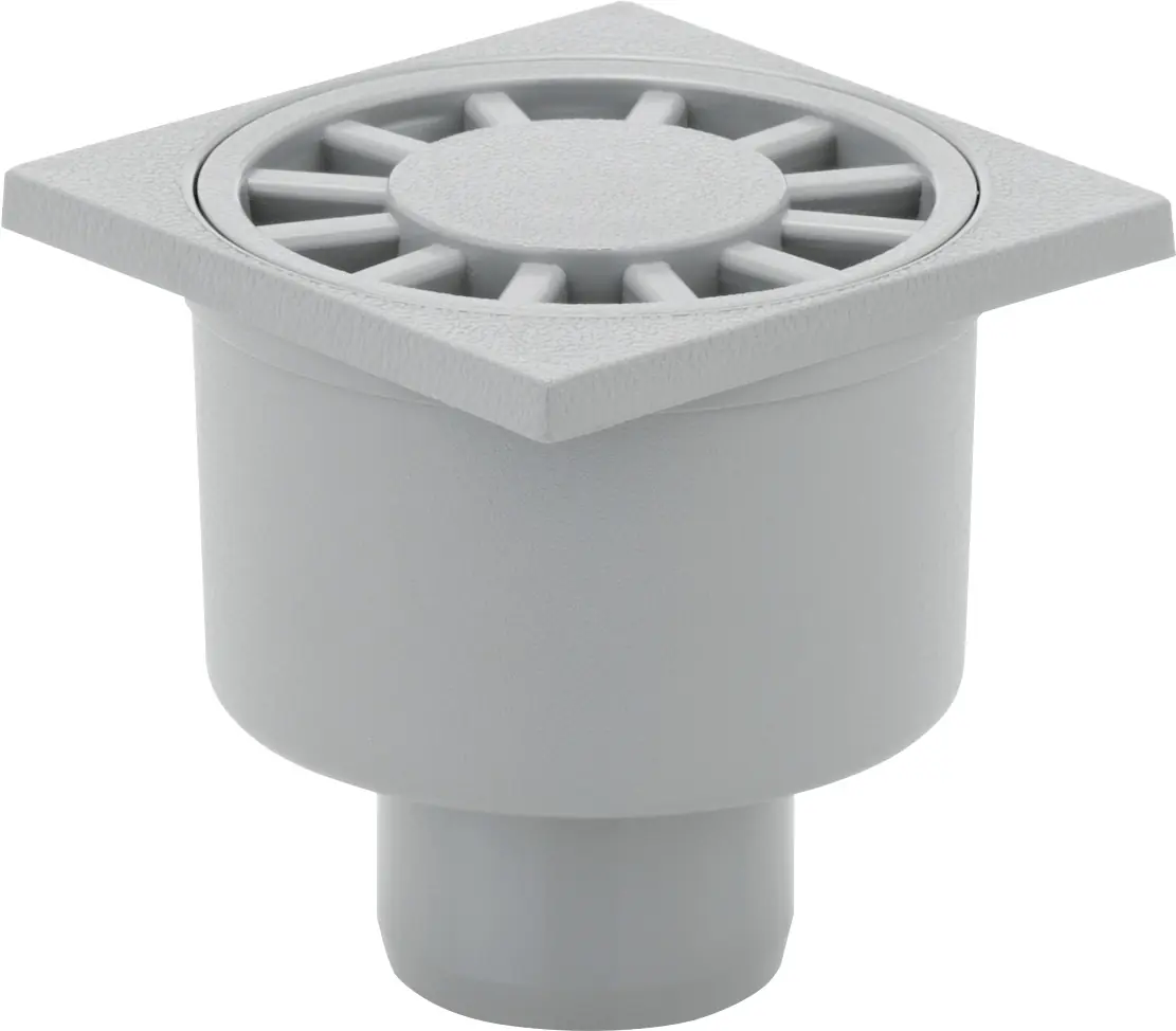 Rug Self Haus- und Hofablauf Kunststoff DN/OD50 senkrecht 10 x 10 cm grau