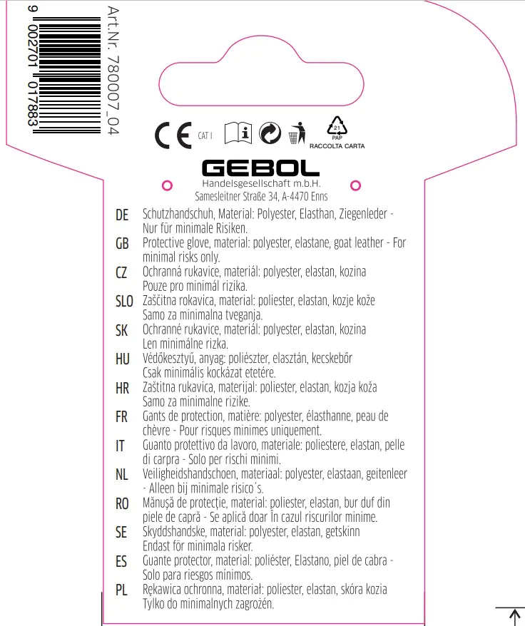 Gebol Handschuh Campsis  