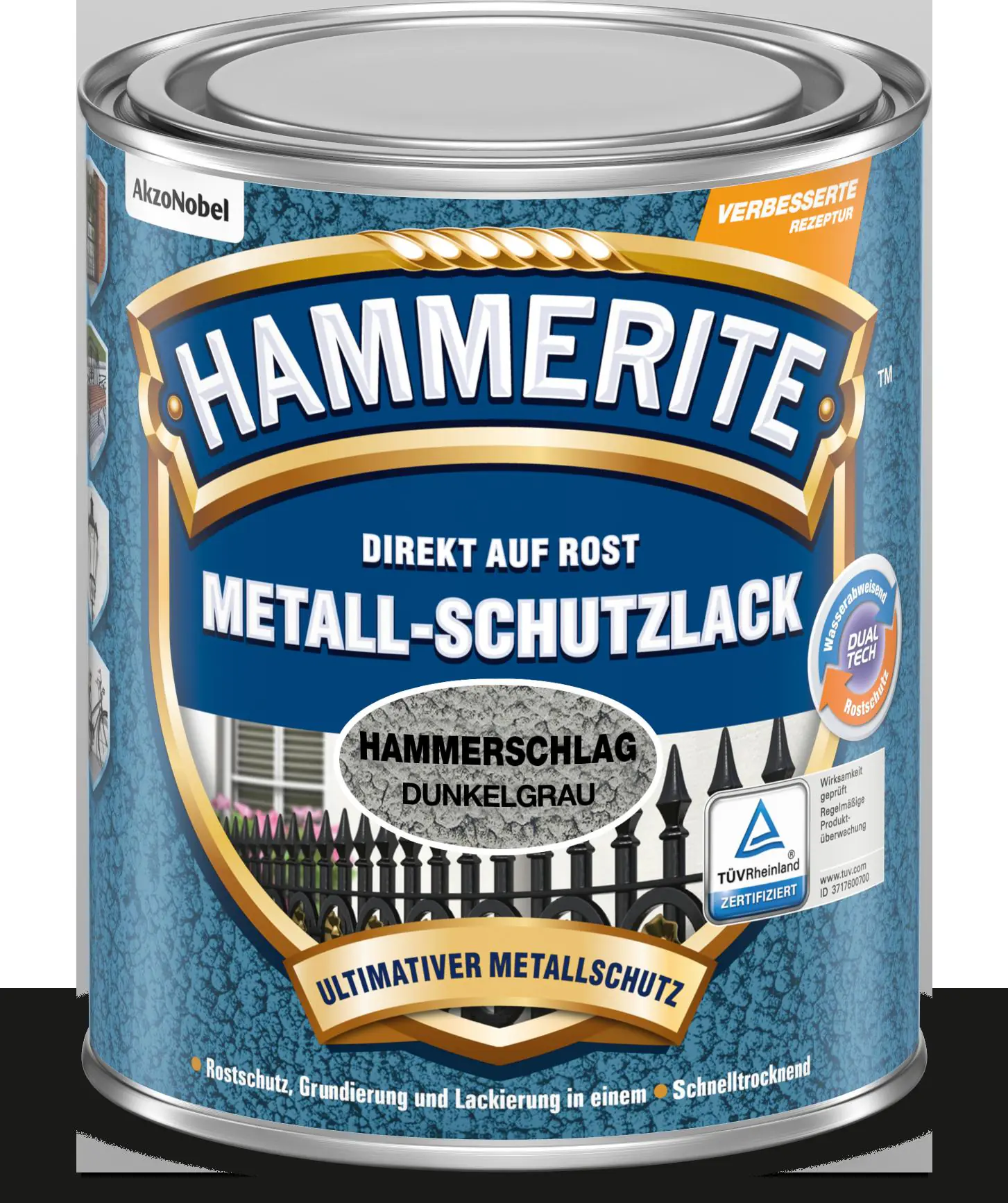 Hammerite Metall-Schutzlack Hammerschlag 750 ml dunkelgrau