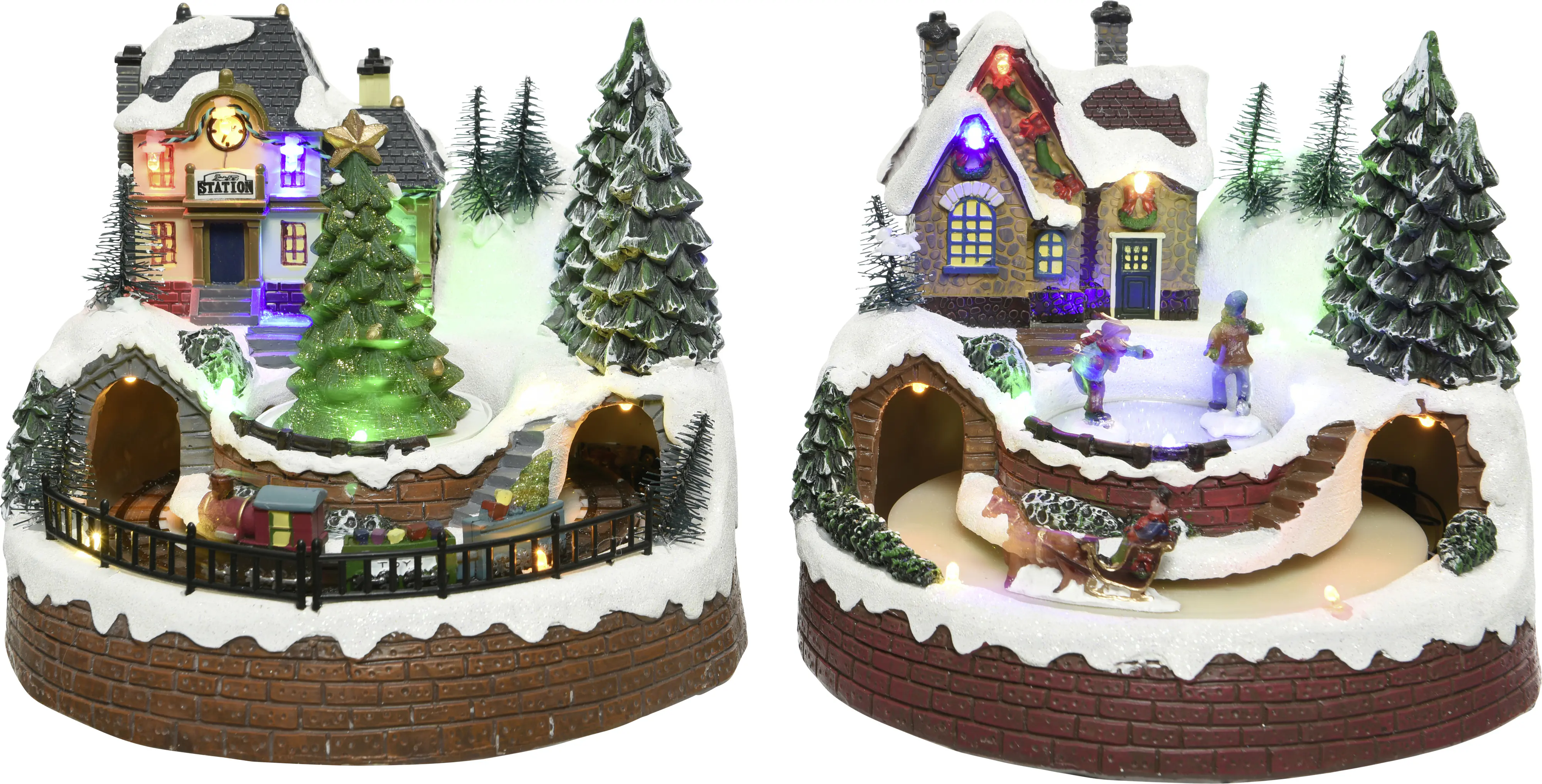 Kaemingk LED Winterlandschaft Szene 16 x 18 x 17 cm bunt