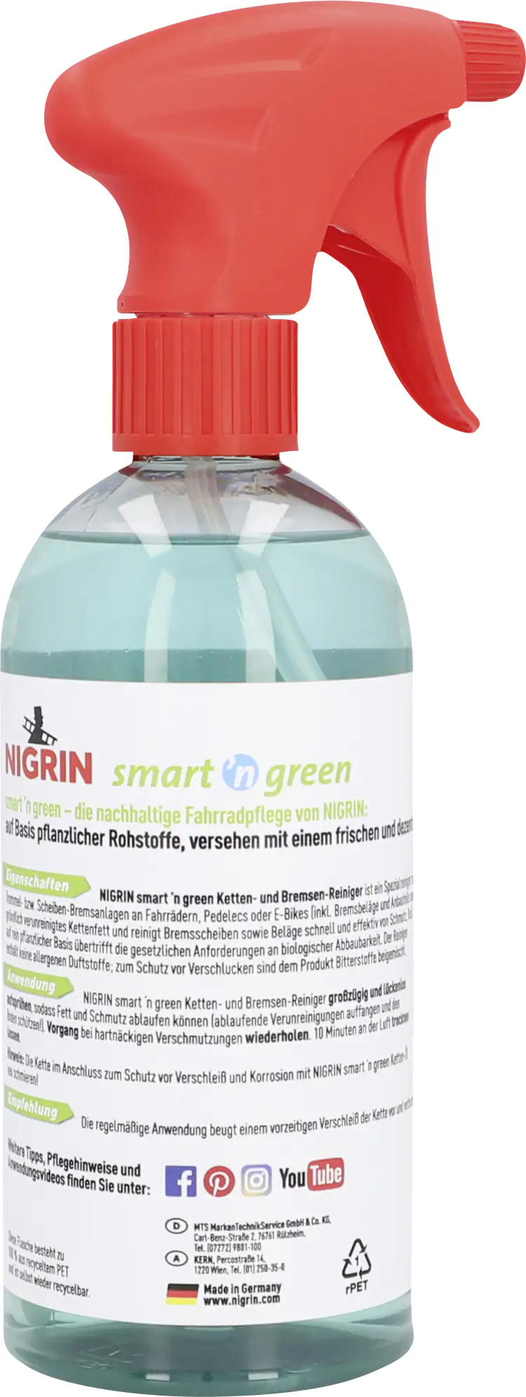 Nigrin Smart'n Green Ketten- und Bremsenreiniger 500ml