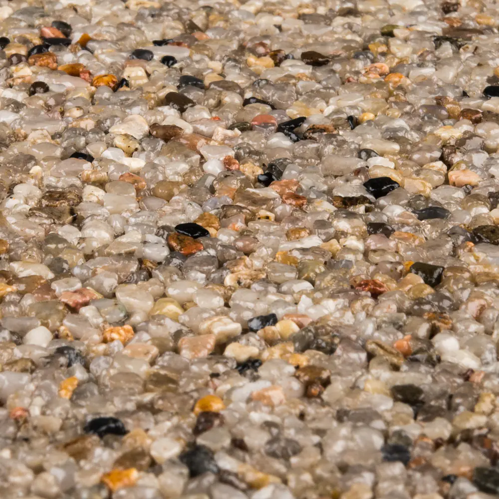 RAVELLO Steinteppich Boden Indoor Körnung Mittel Farbe natur dunkel 19 kg Set