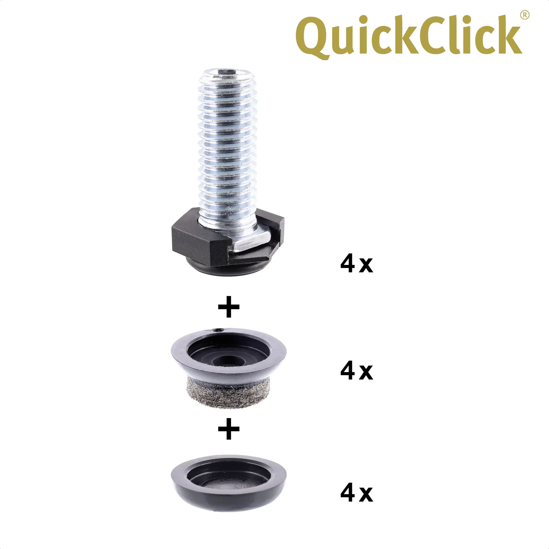 Wagner Möbelfuß Justus Kunststoff Ø 2 x 2,5 cm schwarz 4 Stück