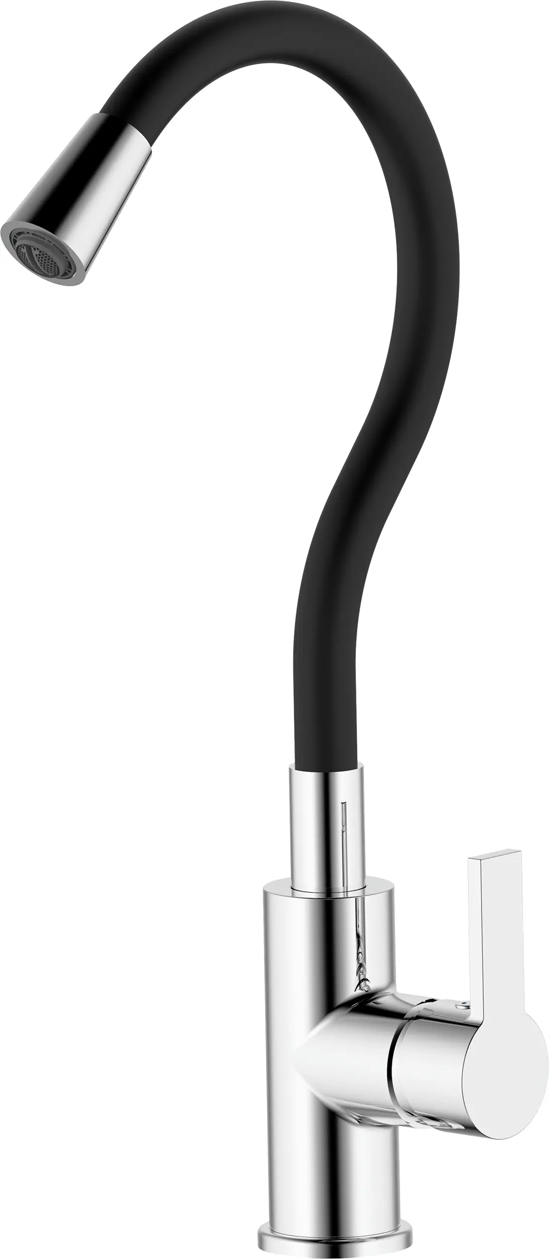 Primaster Küchenarmatur Flexo mit flexiblen Auslauf schwarz chrom