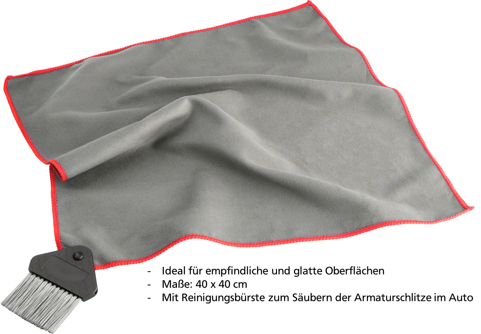 Walser Cockpit Reinigungstücher 2in1 10x Mikrofasertuch mit Bürste 40x40 cm