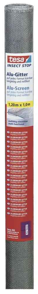 tesa Insektenschutz-Gitter COMFORT Ersatzrolle 100 x 120 cm grau