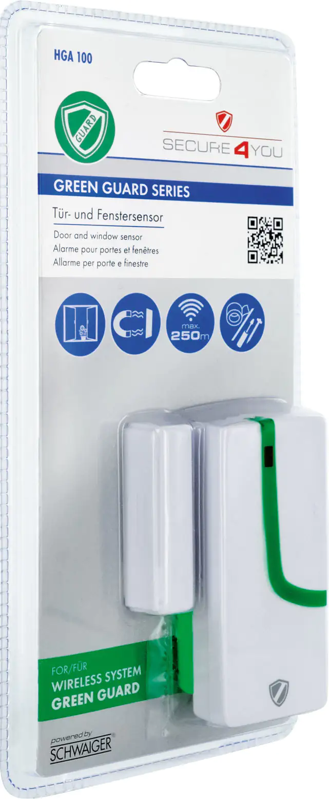 Schwaiger Tür- und Fensterkontakt Green Guard weiß