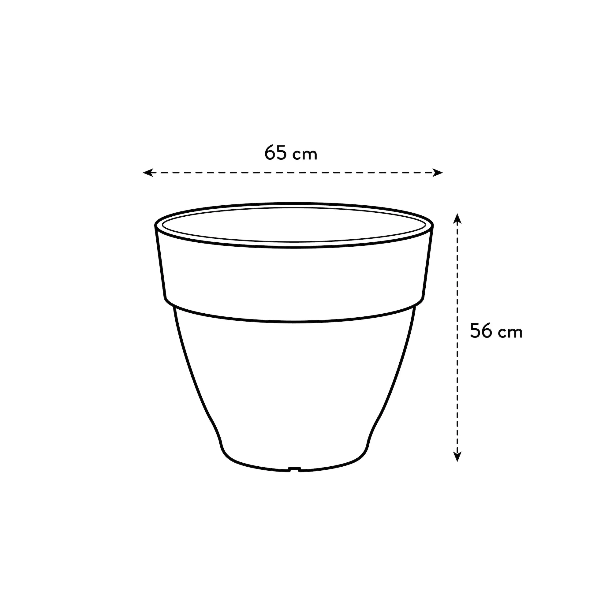Elho Übertopf Kunststoff anthrazit Ø 65 cm Vibia Campana 