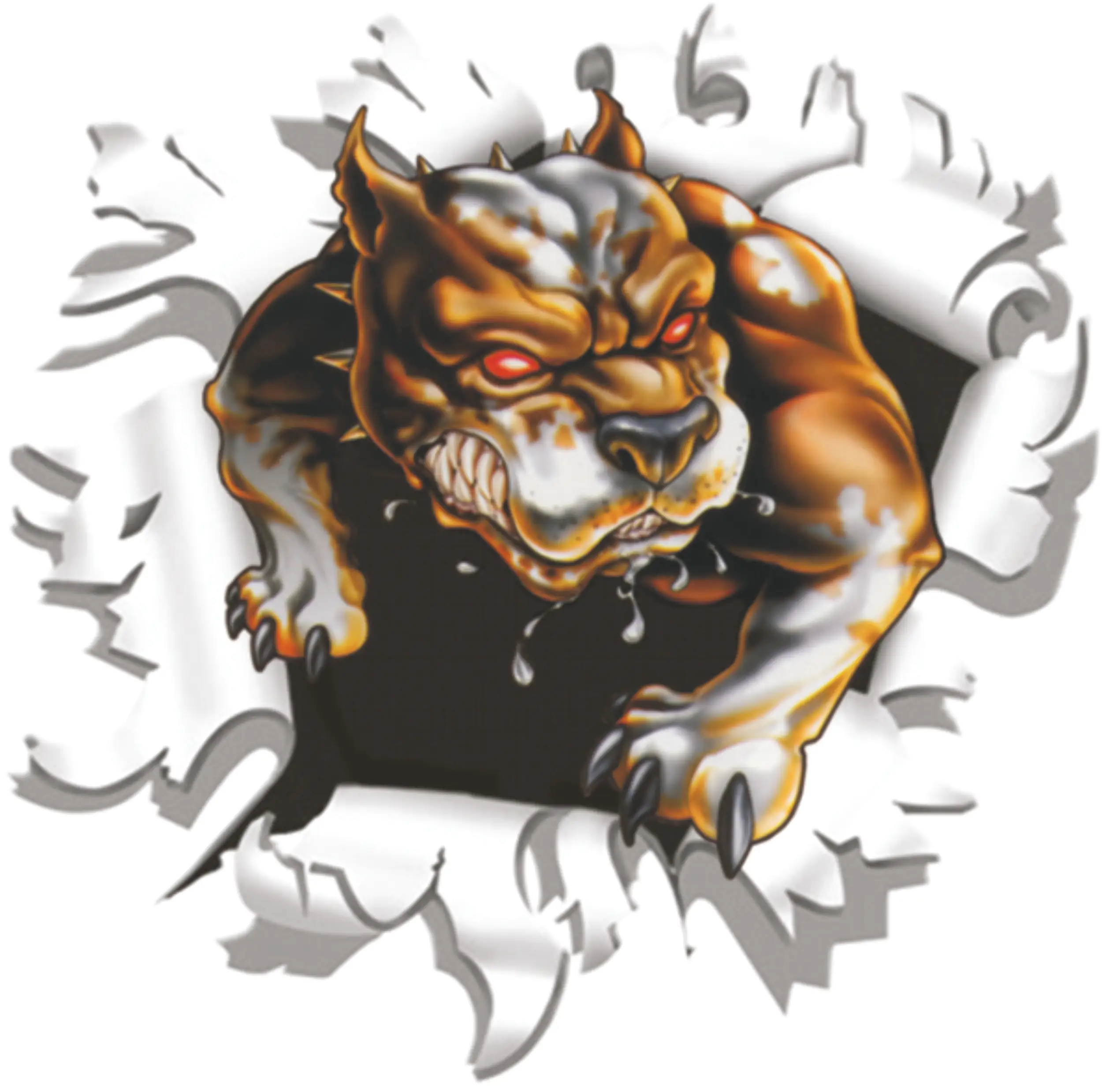 4002341250492 Hermann Schütz Aufkleber Einschussloch 90mm Motiv Hund 80x80mm