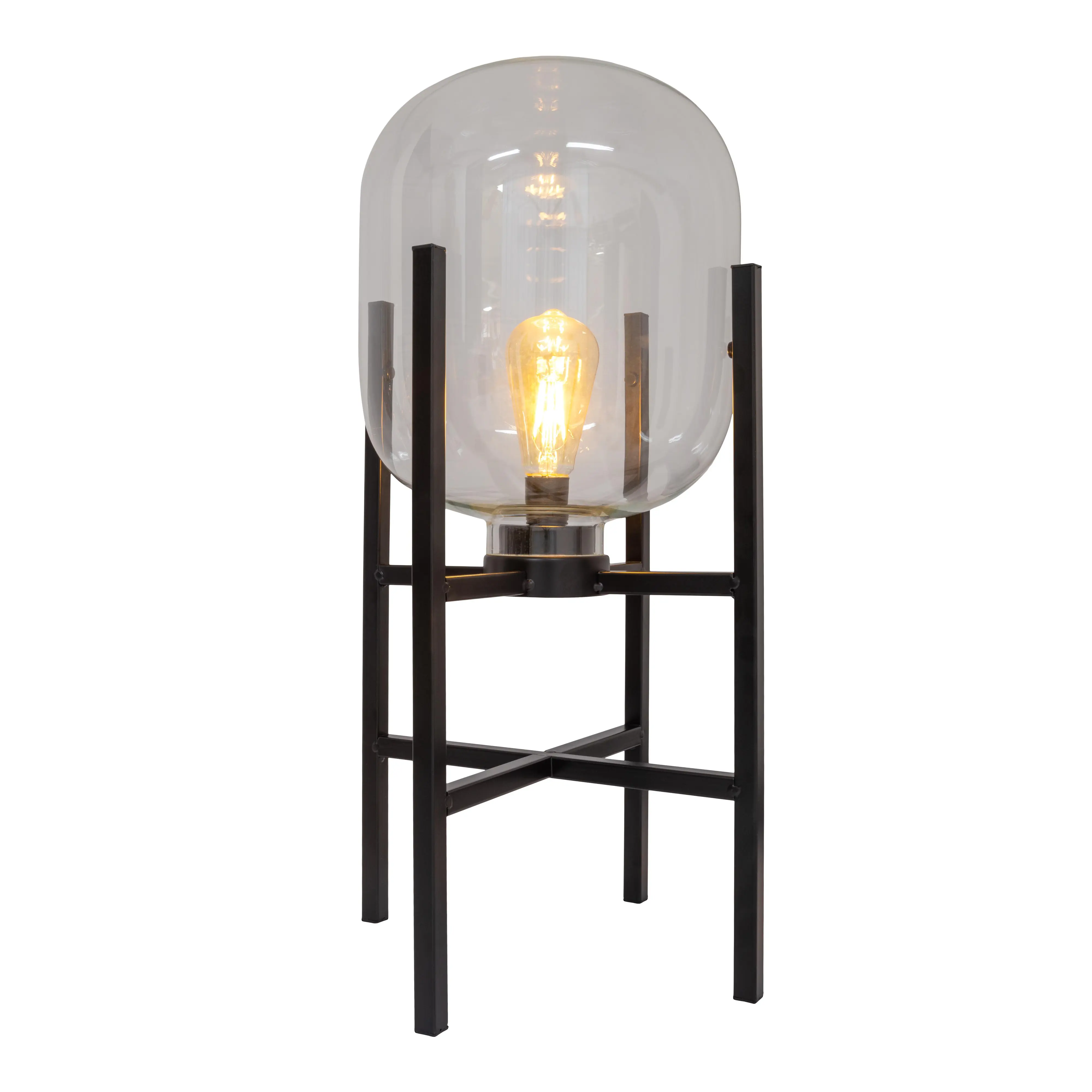 Näve Akku-Außenleuchte Lora 58 cm schwarz/transparent warmweiß