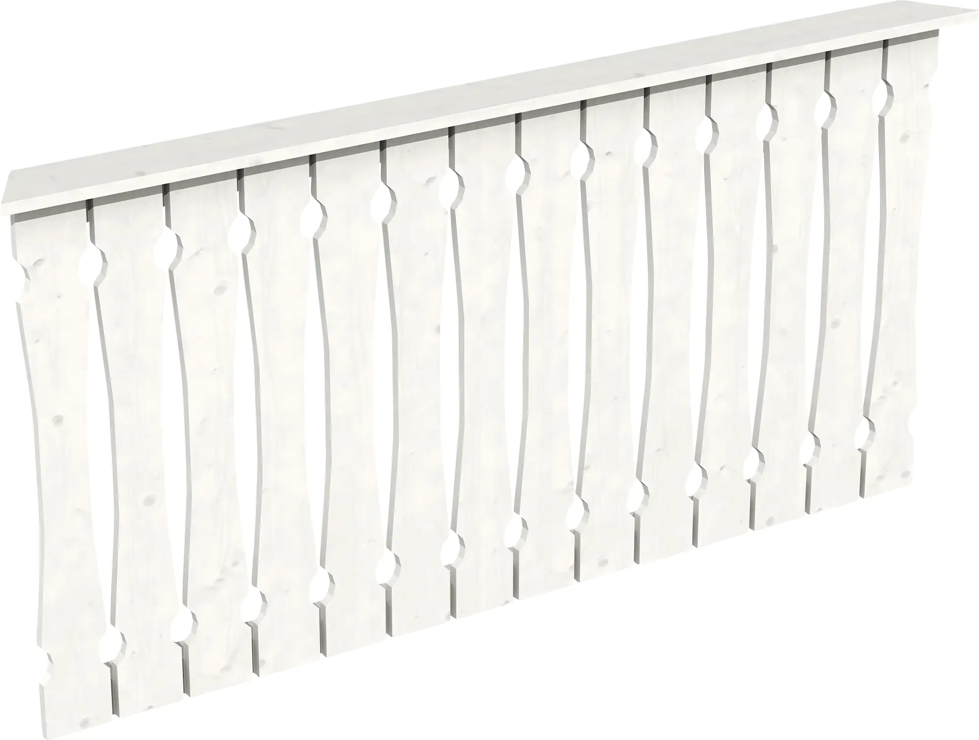 SKAN HOLZ Brüstung Balkonschalung 180 x 96 cm, Fichte, lasiert in Weiß