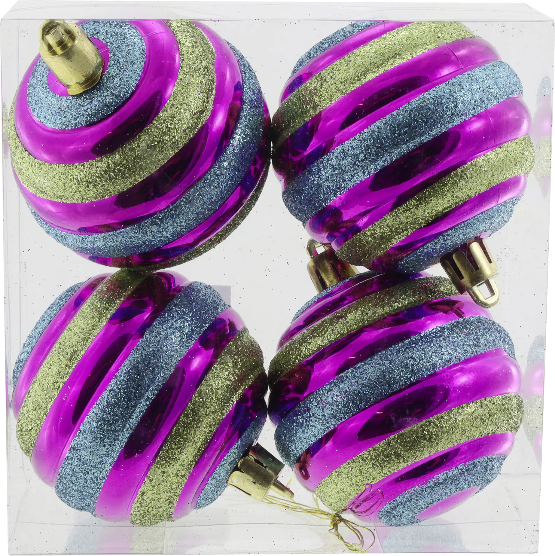 Weihnachtskugeln aus Kunststoff Ø 6 cm bunt 4 Stück 