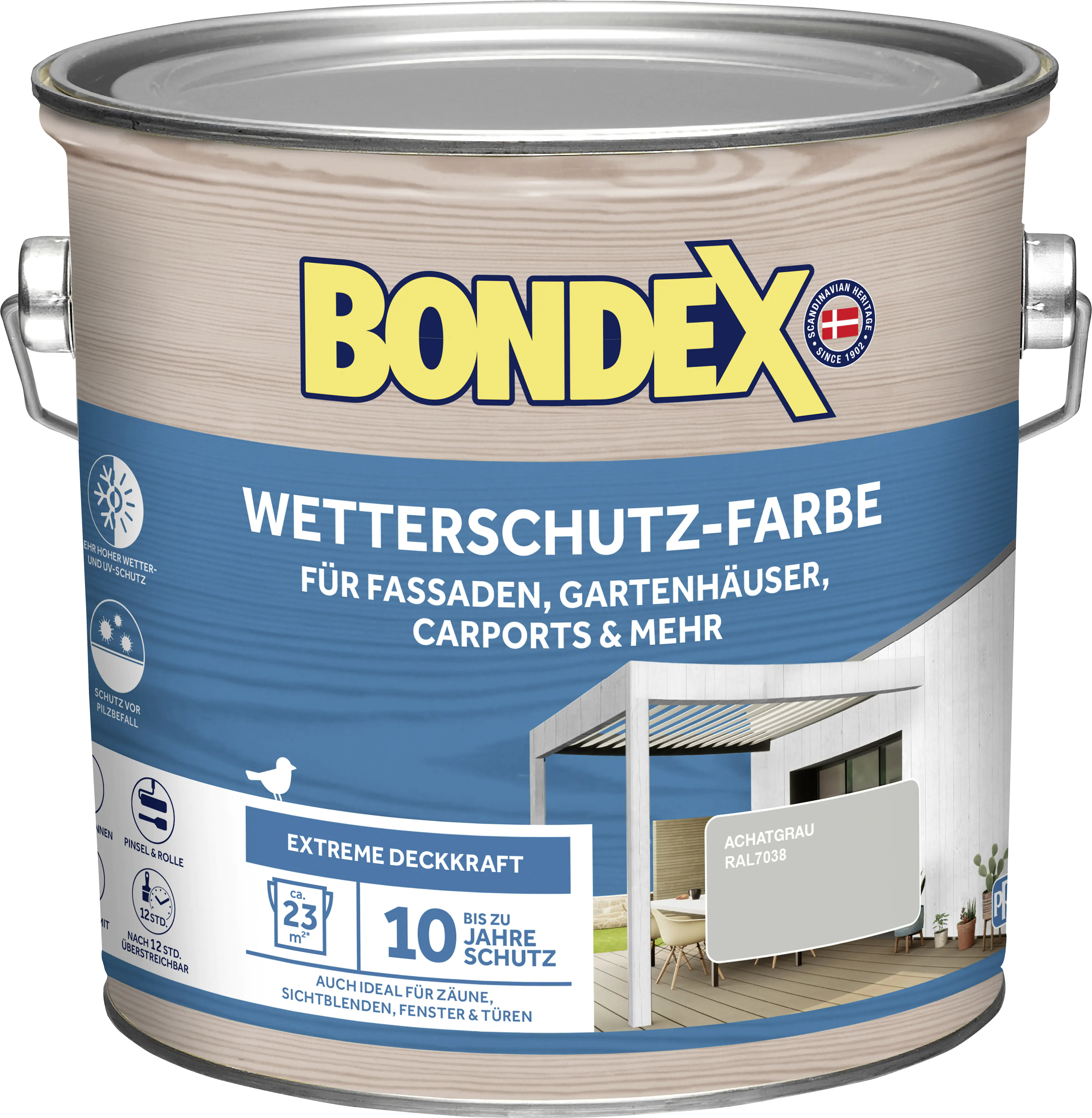 Bondex Wetterschutzfarbe 2,5 L achatgrau  Bondex Wetterschutzfarbe 2,5 L achatgrau
