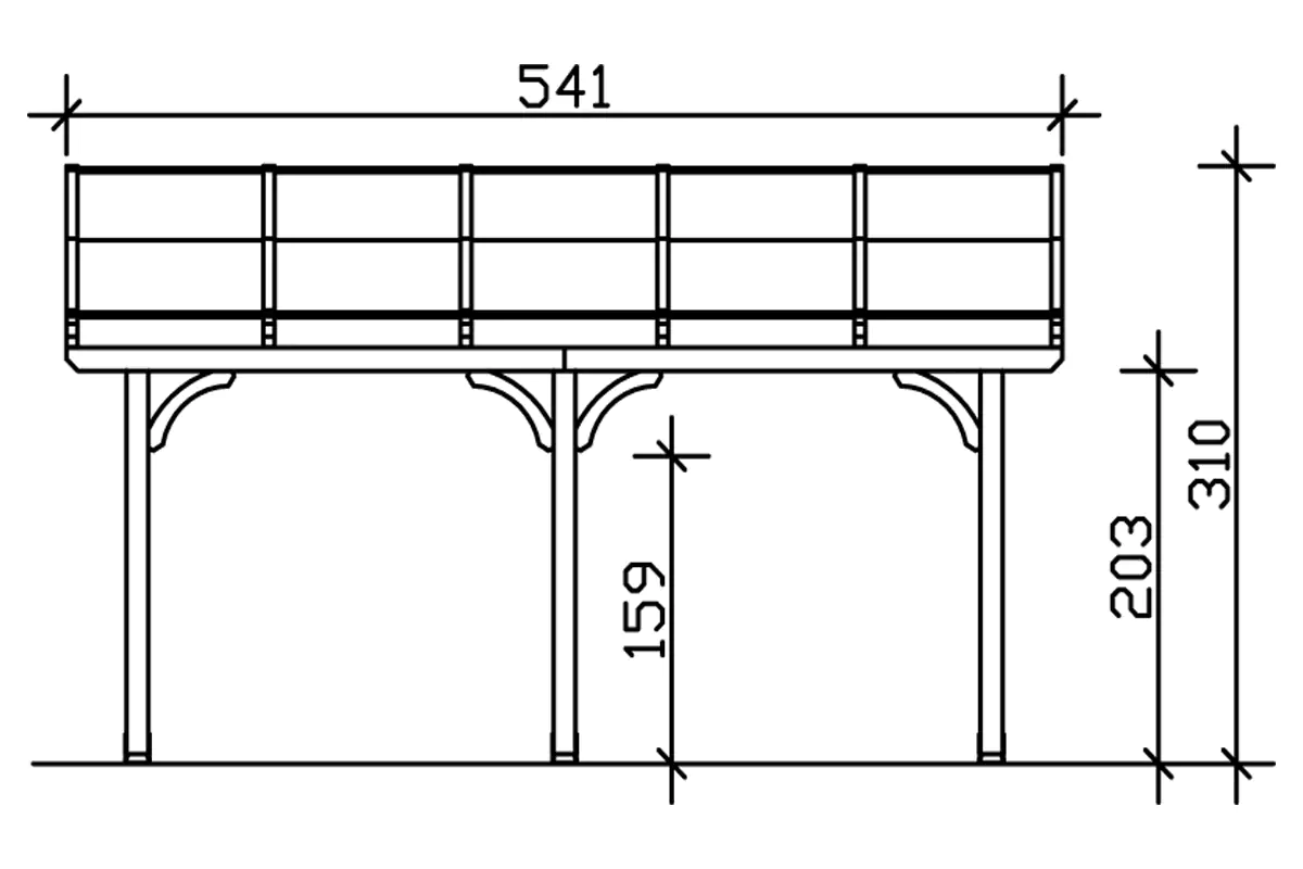 SKAN HOLZ Terrassenüberdachung Venezia 541 x 389 cm lasiert in Schiefergrau