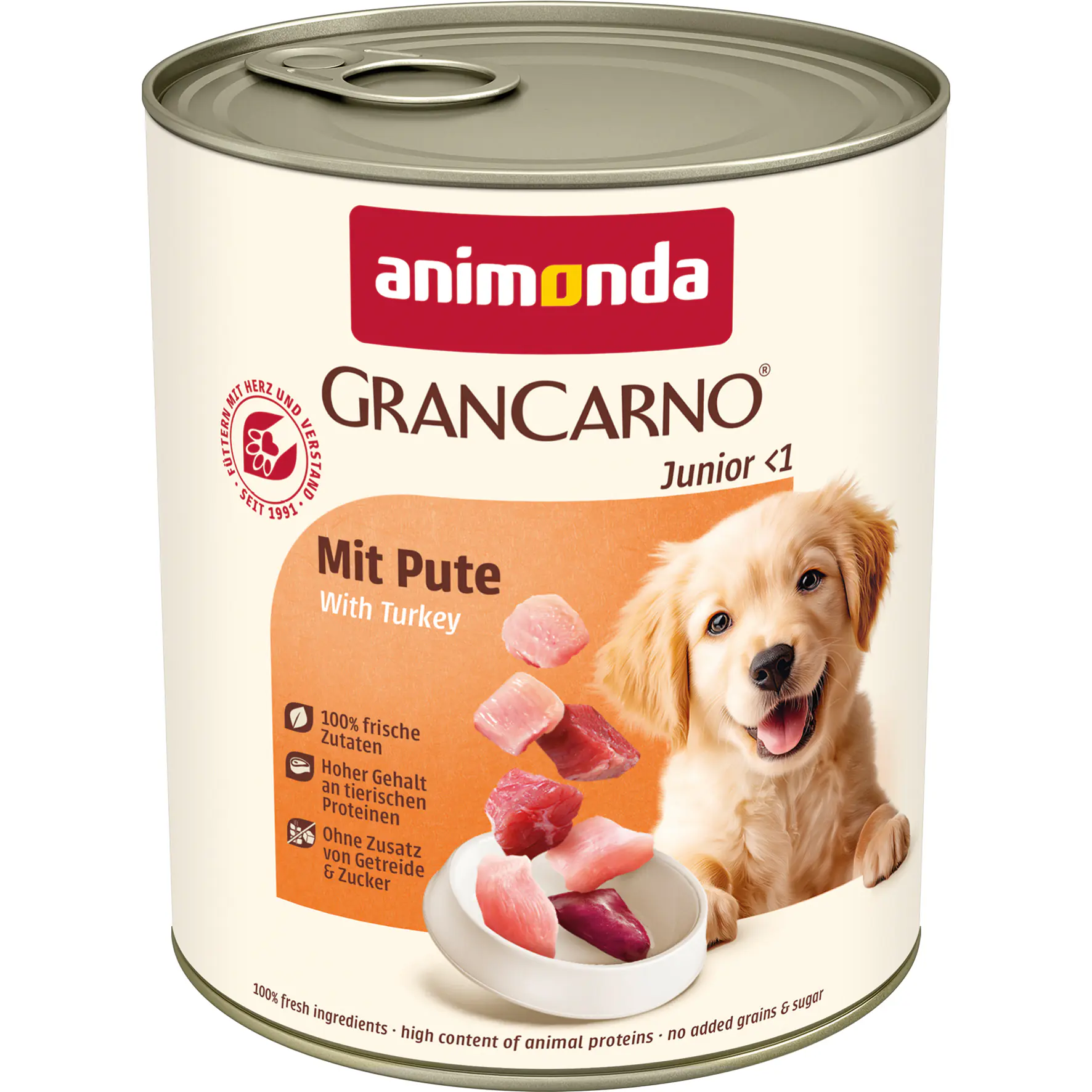 Animonda GranCarno Hundenassfutter Junior getreidefrei 800 g Pute