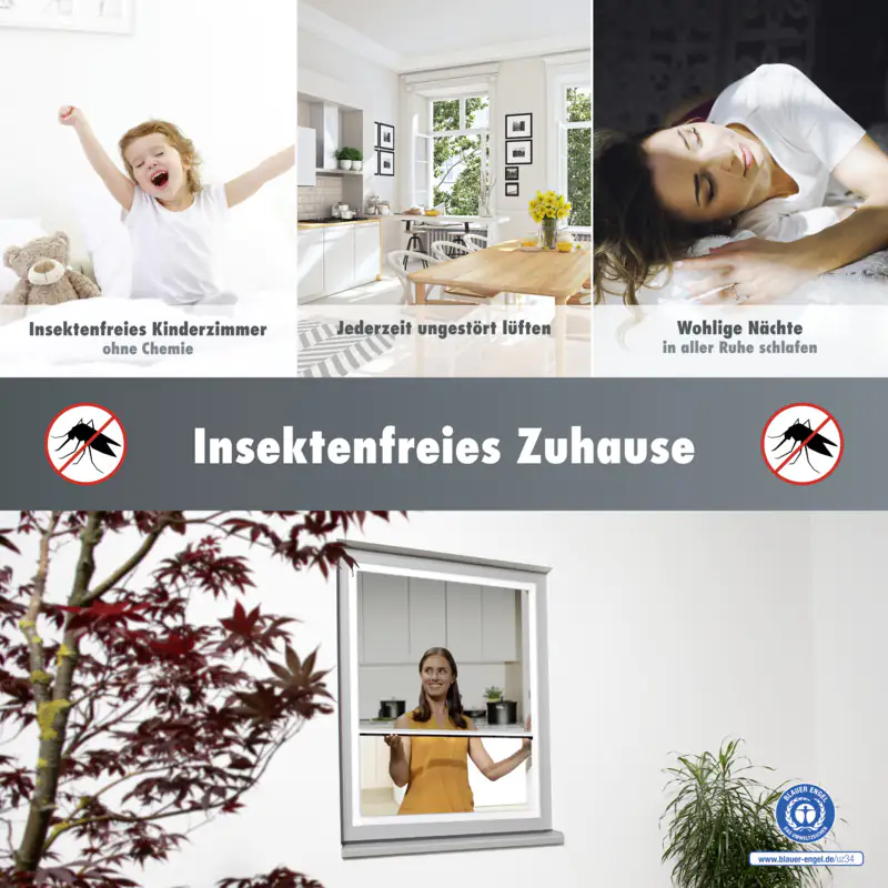 9003117315273_3 Primaster Fliegenschutz-Plissee 130 x 150 cm weiß/weiß kürzbar