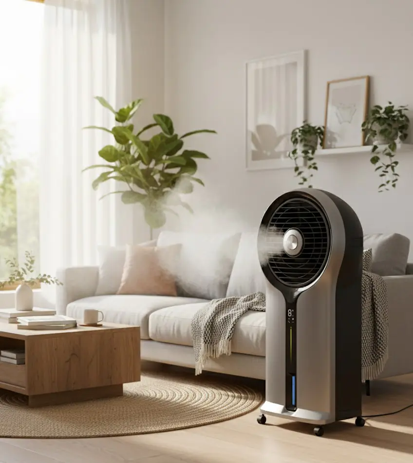 Primaster Luftkühler AirCooler mit Timerfunktion 5,5 L 110 W silber/schwarz