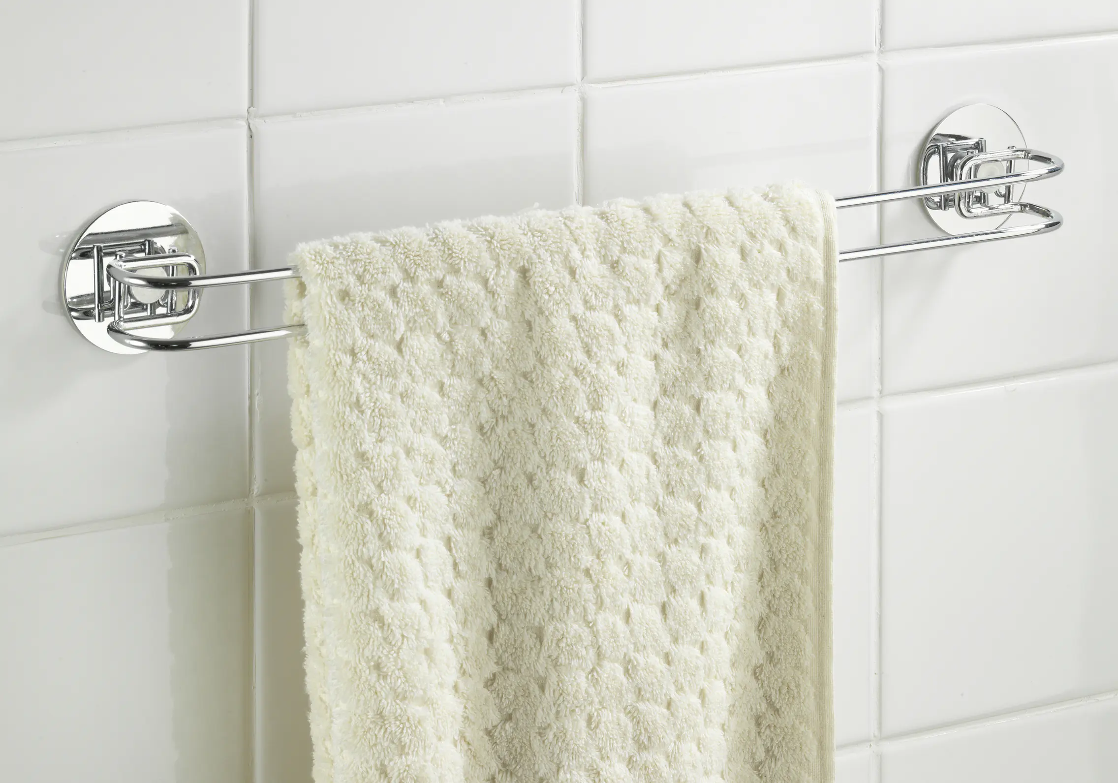 Wenko Turbo-Loc Handtuchstange Stahl, beige