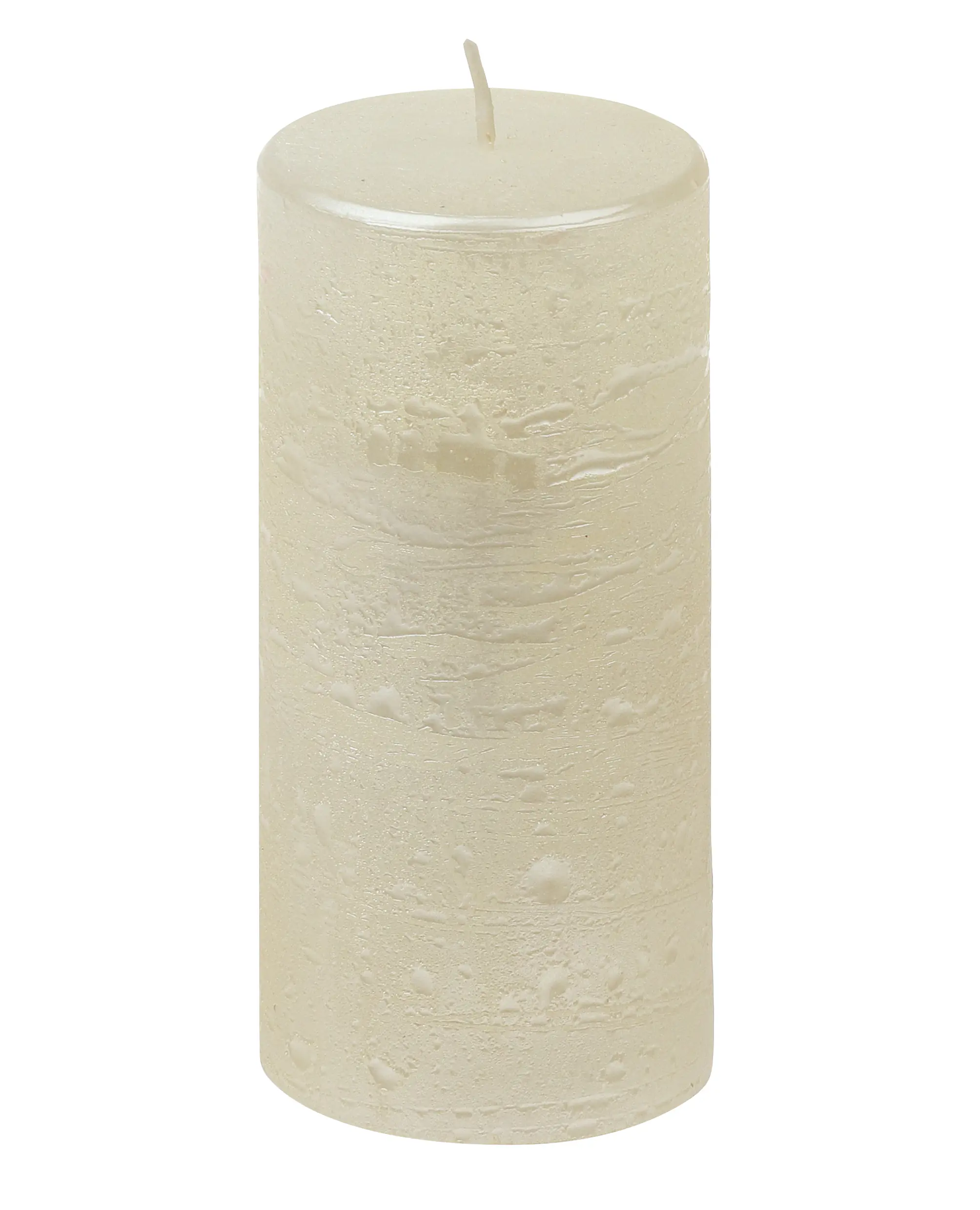 Steinhart Stumpenkerze Rustic-Glanz Ø 6,8 x 13 cm champagner 