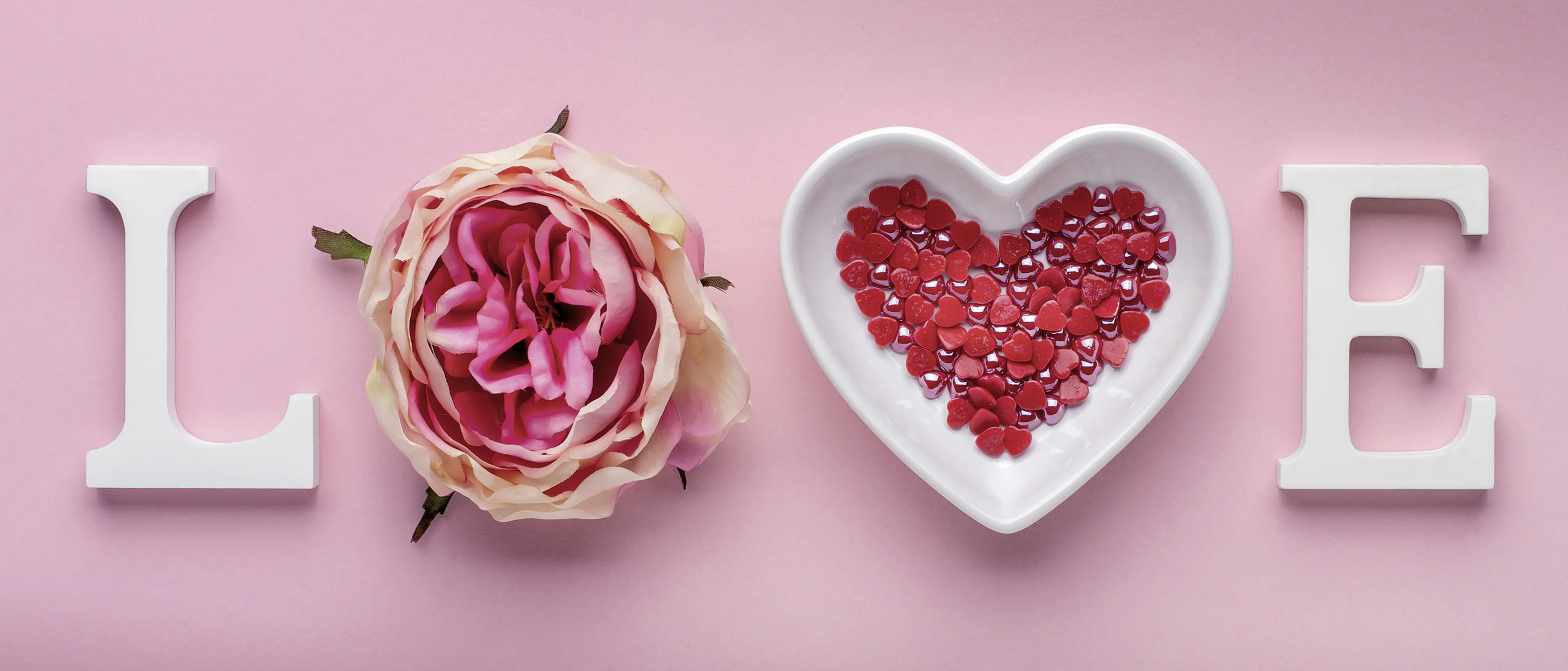 Keilrahmenbild Love Rose 30 x 70 cm