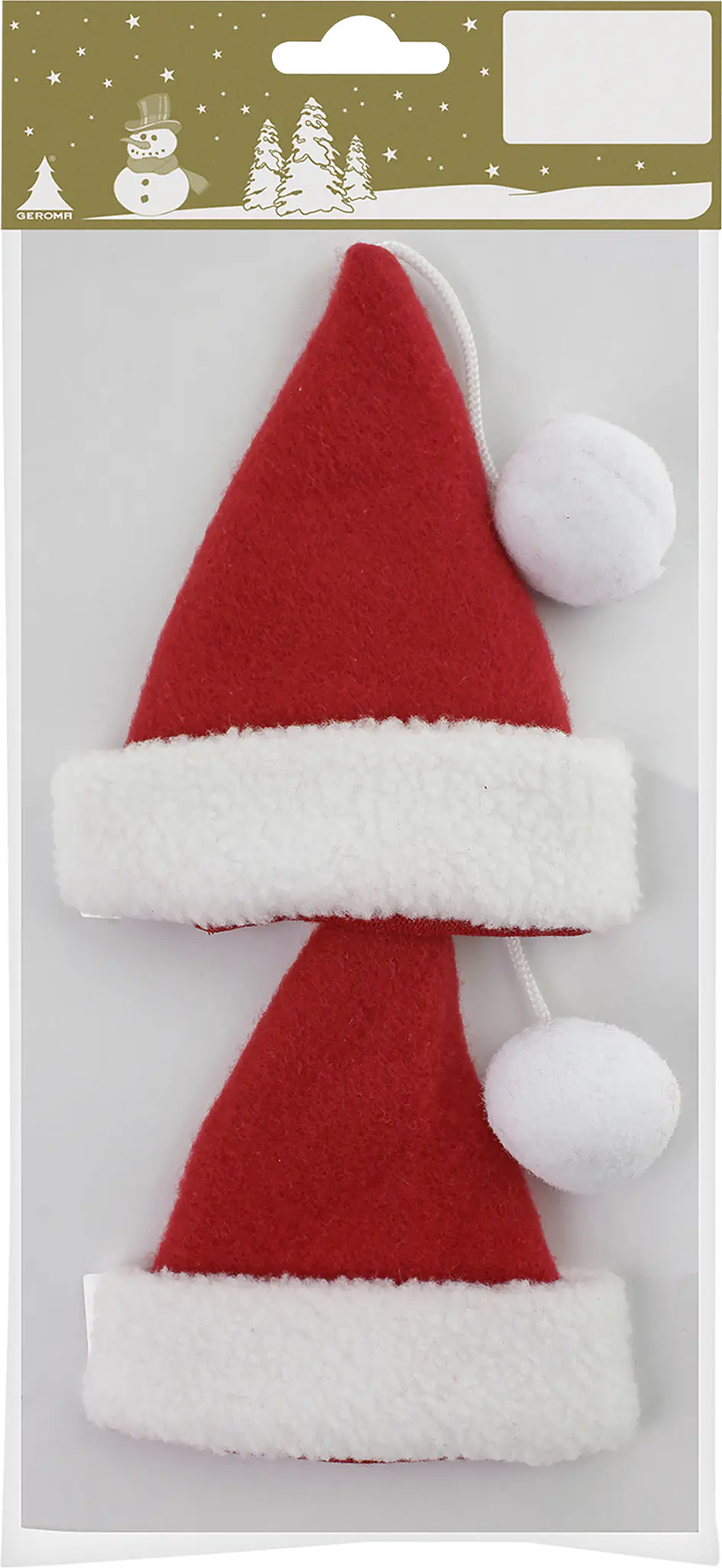 Deko-Nikolausmütze Filz 11 cm rot-weiß 2 Stück