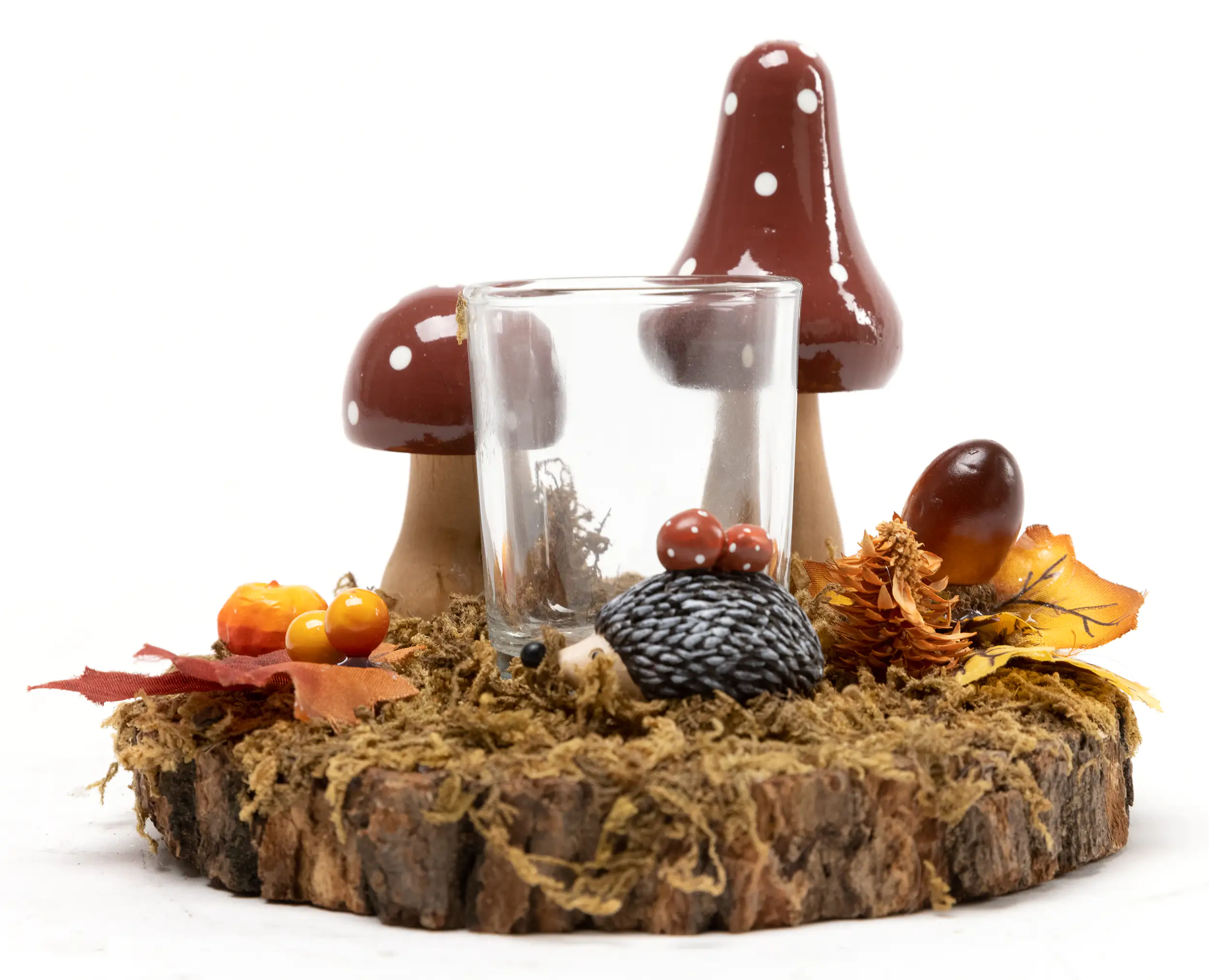 TrendLine Deko Teelichthalter Pilze 14 x 12 cm braun rot gelb