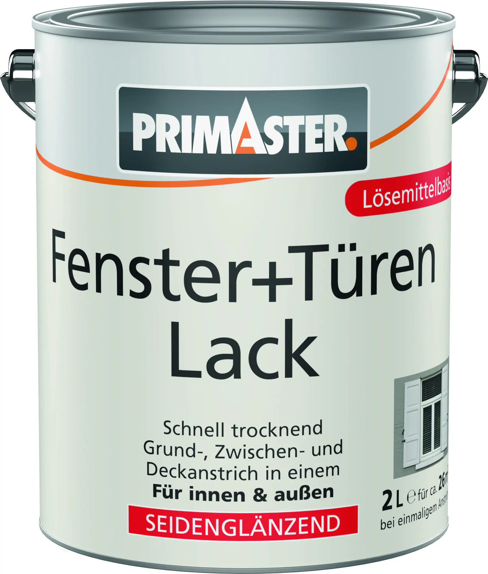 Primaster Fenster + Türenlack 2 L weiß seidenmatt
