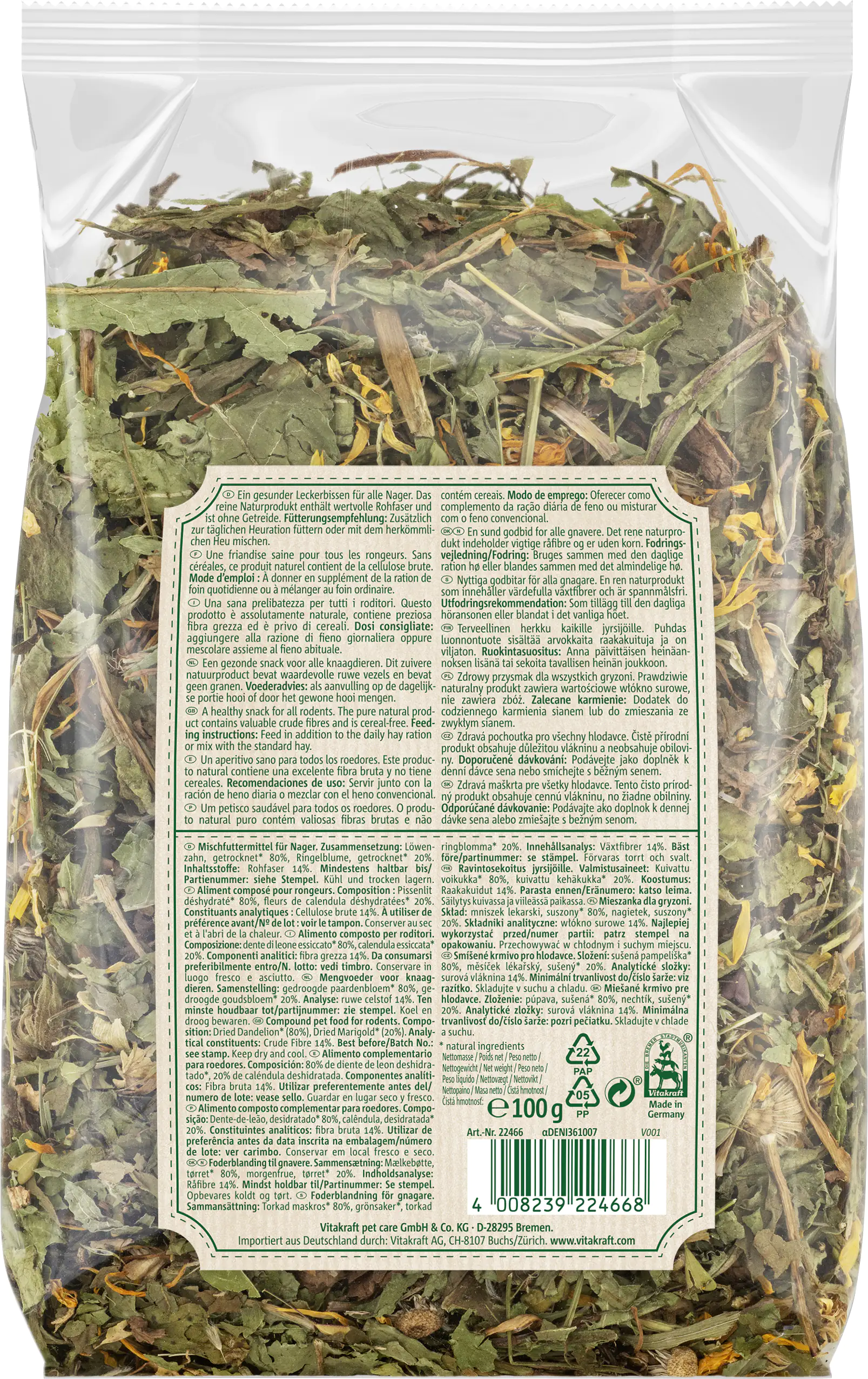 Vitakraft V.Verde NatureMix Löwenzahn & Ringelblume 100 g