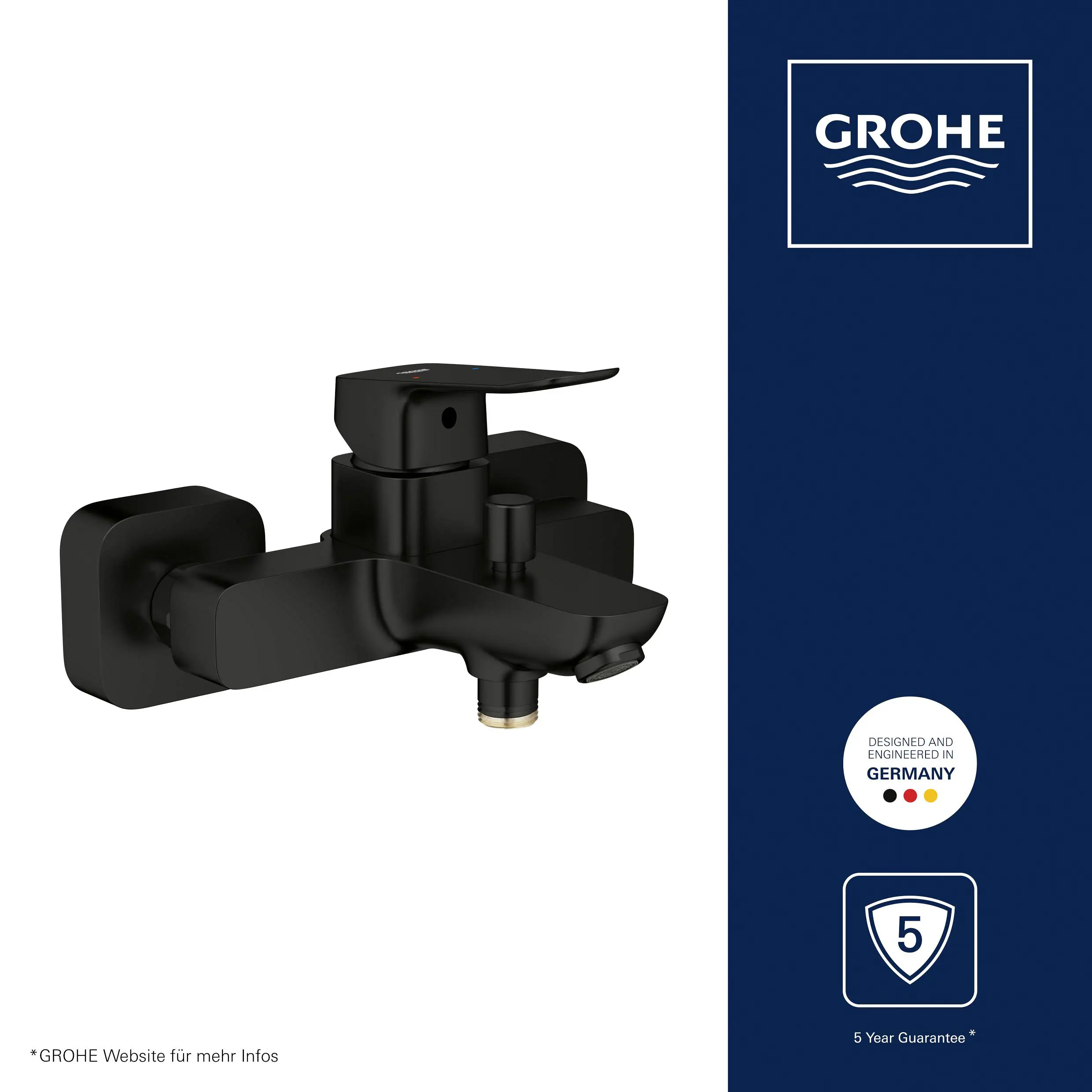 Grohe Badewannenarmatur Dice schwarz matt