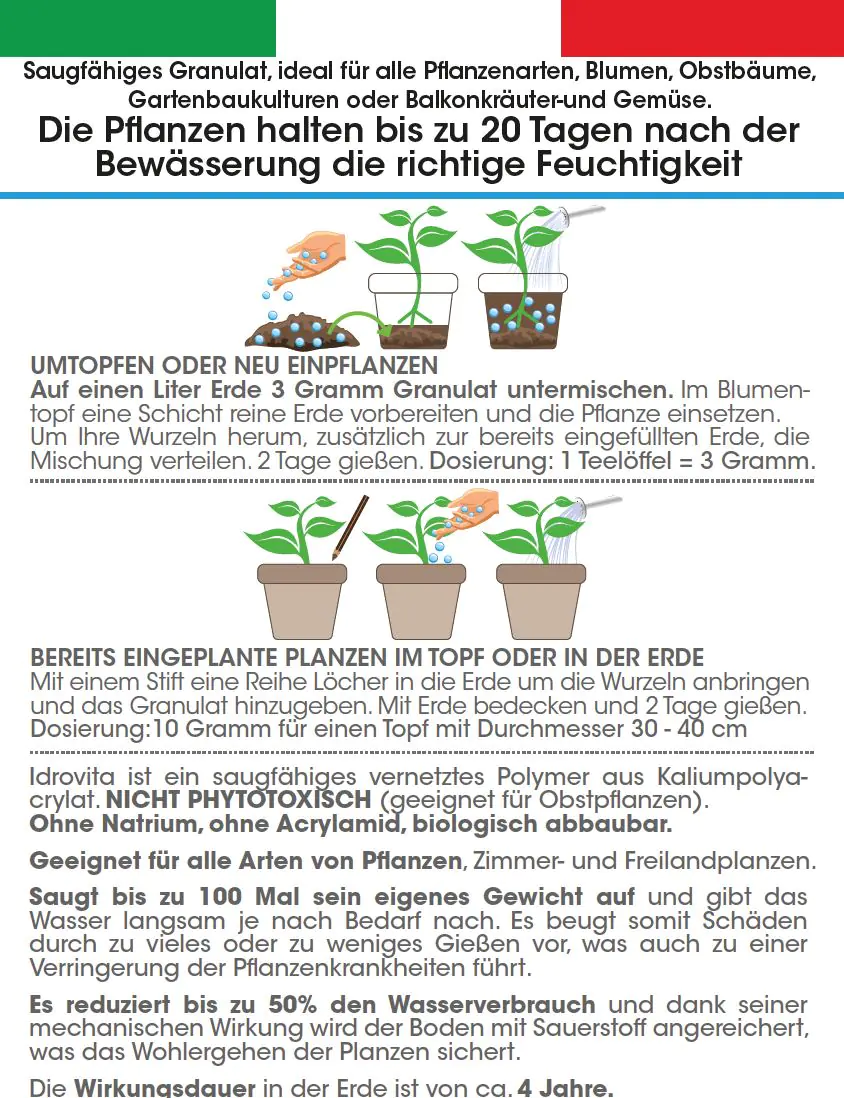 Idrovita Wasserspeicherndes Granulat 50 g Idrovita Wasserspeicherndes Granulat 50 g